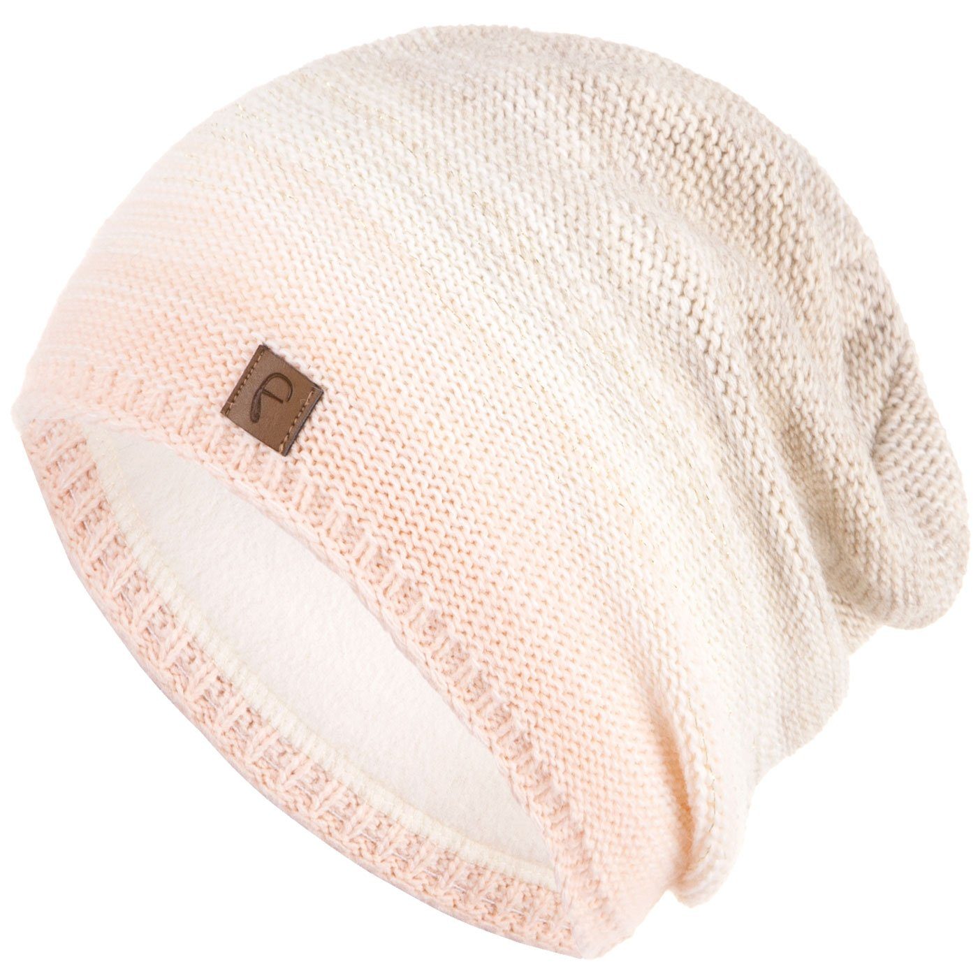 Faera Strickmütze Wintermütze Damen Mütze Beanie Haube gefüttert Winter Damenmütze