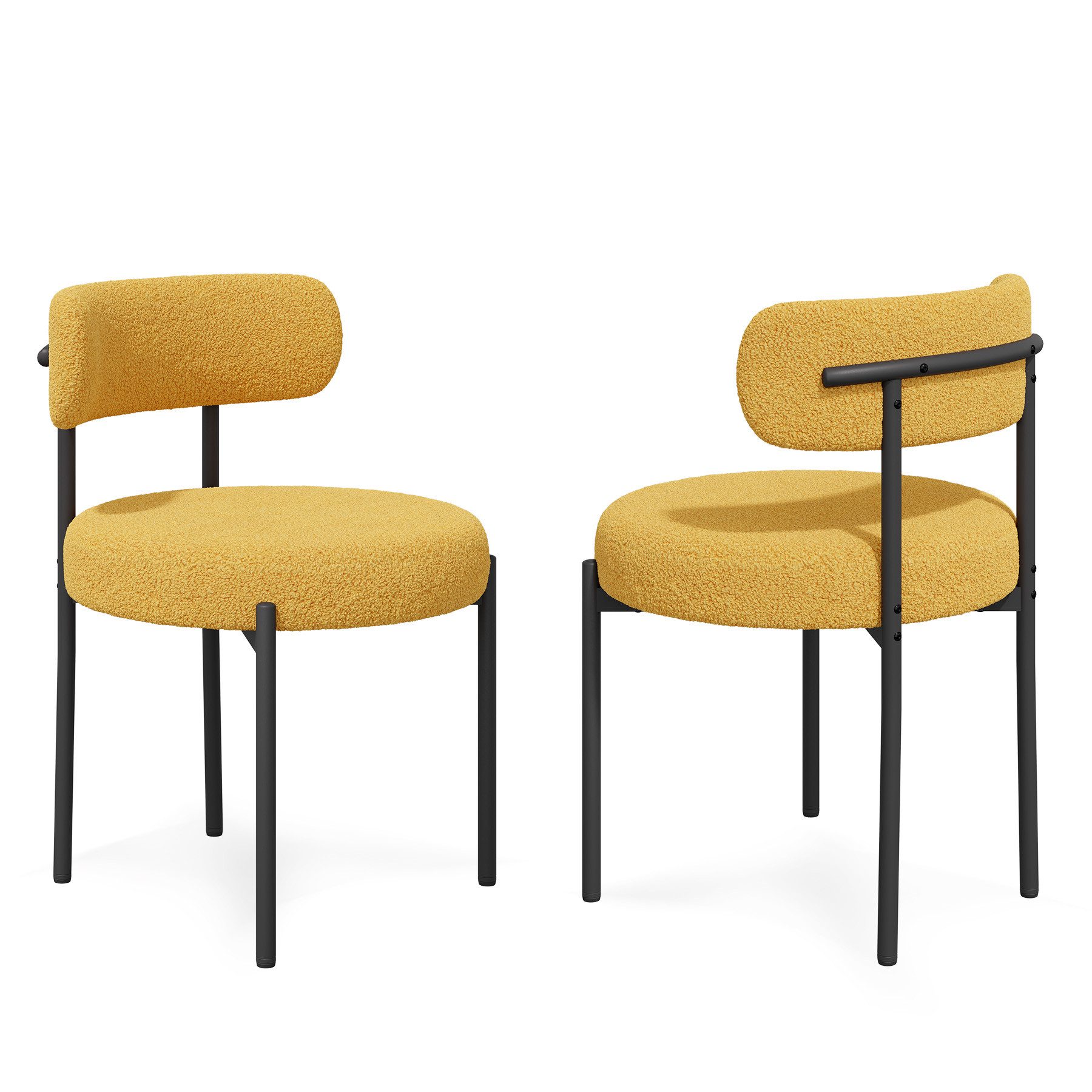 HawthyHome Esszimmerstuhl Runder Polsterstuhl mit Metallgestell, Wohnzimmerstuhl, Küchenstuhl (2 St), 2er Set