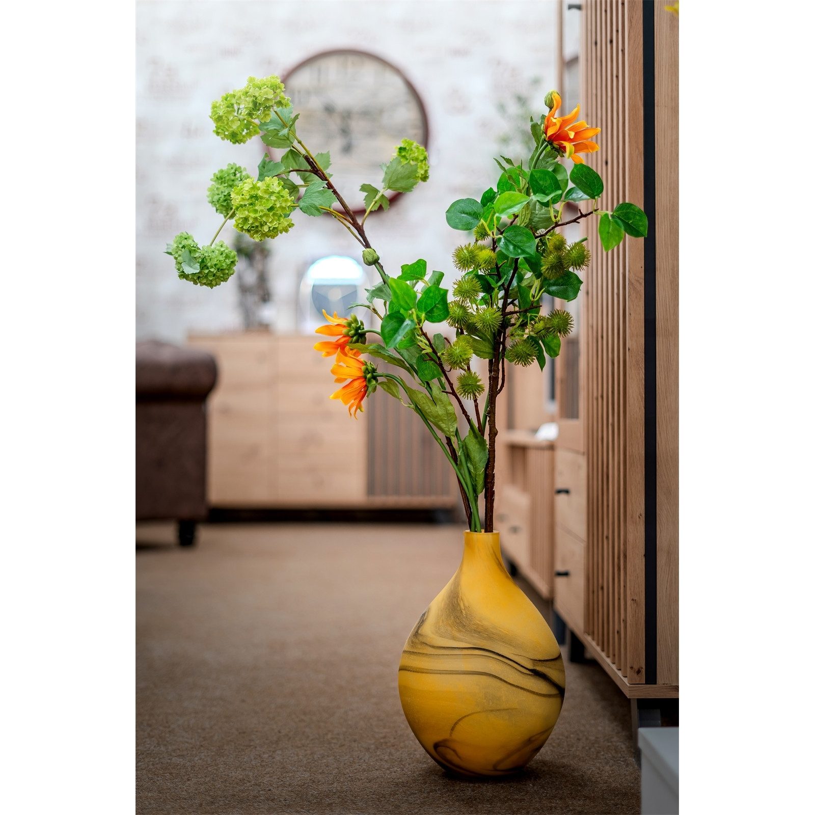 Kunstblume Chrysantheme 74 cm Orange, HTI-Living, Höhe 74 cm, Kunstpflanze günstig online kaufen