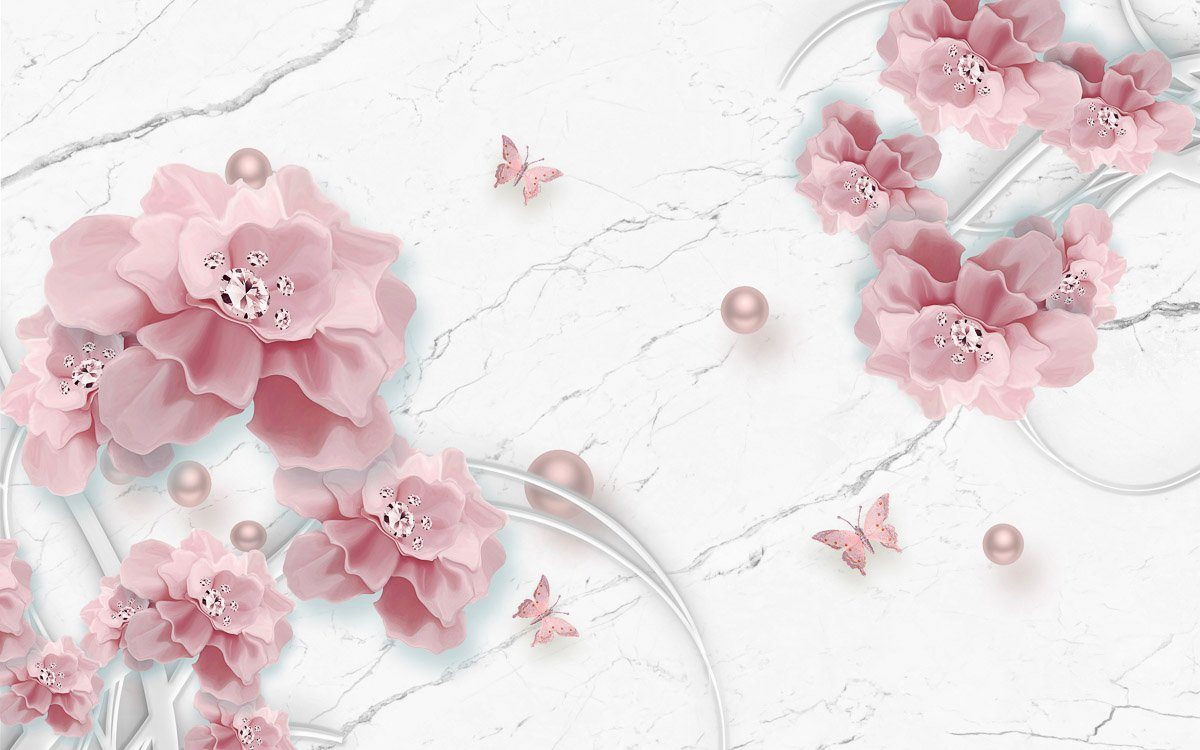 Blumen mit Fototapete Papermoon Muster