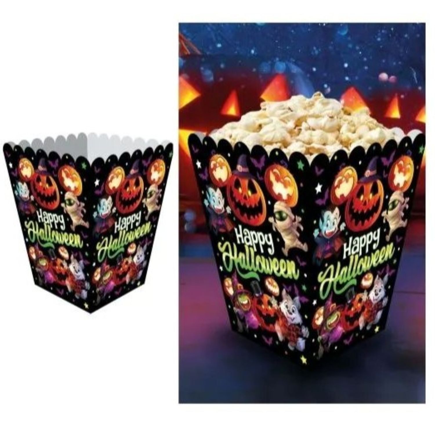 Fiestas Guirca Dekoobjekt Halloween 'Kleine Monster', Popcorn Boxen 60x33cm