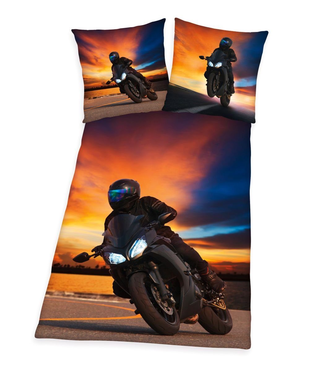 Herding Bettwäsche Motorrad 135x200cm Bike Schwarz günstig online kaufen