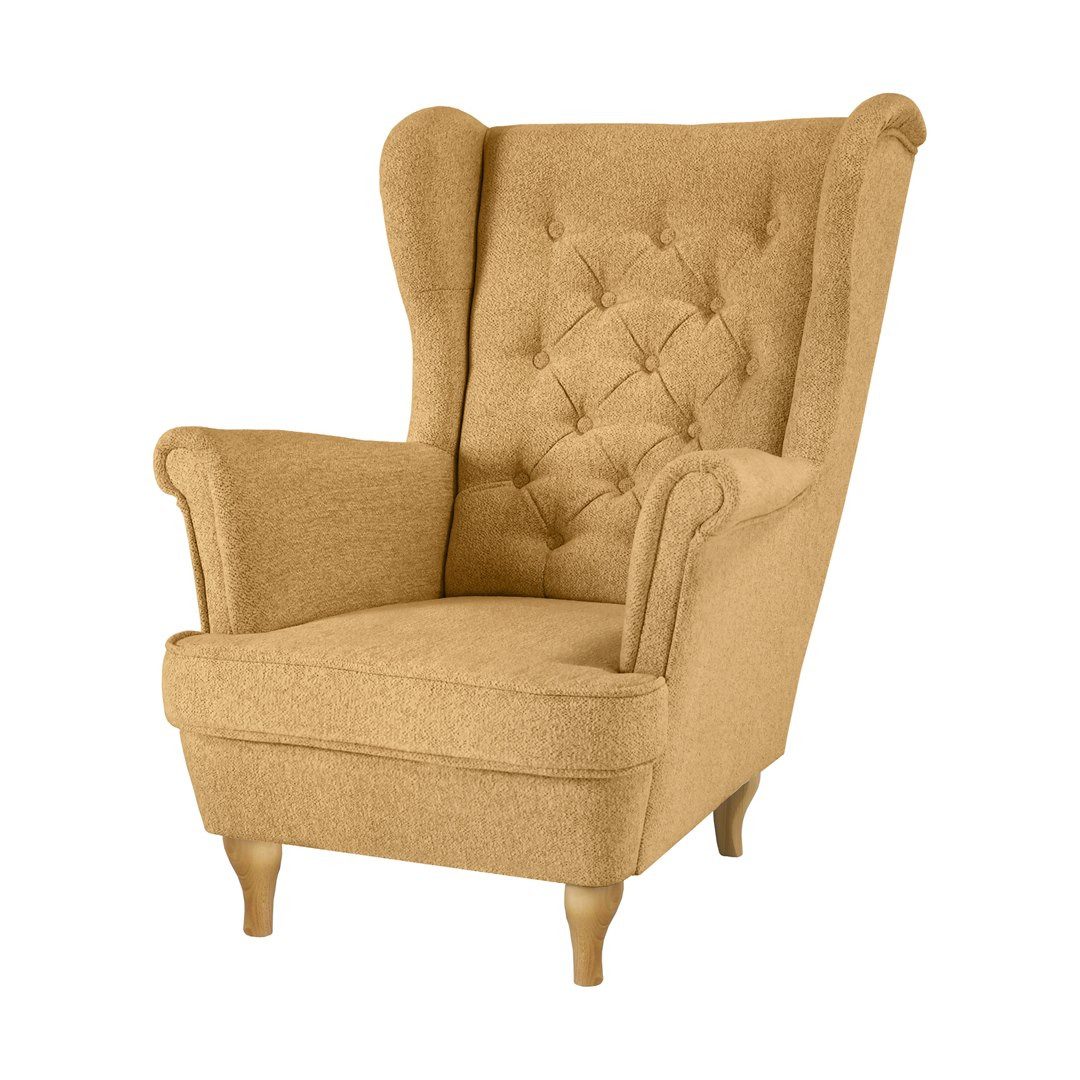 Beautysofa Ohrensessel Sessel FALCO Chesterfield Wohnzimmersessel günstig online kaufen