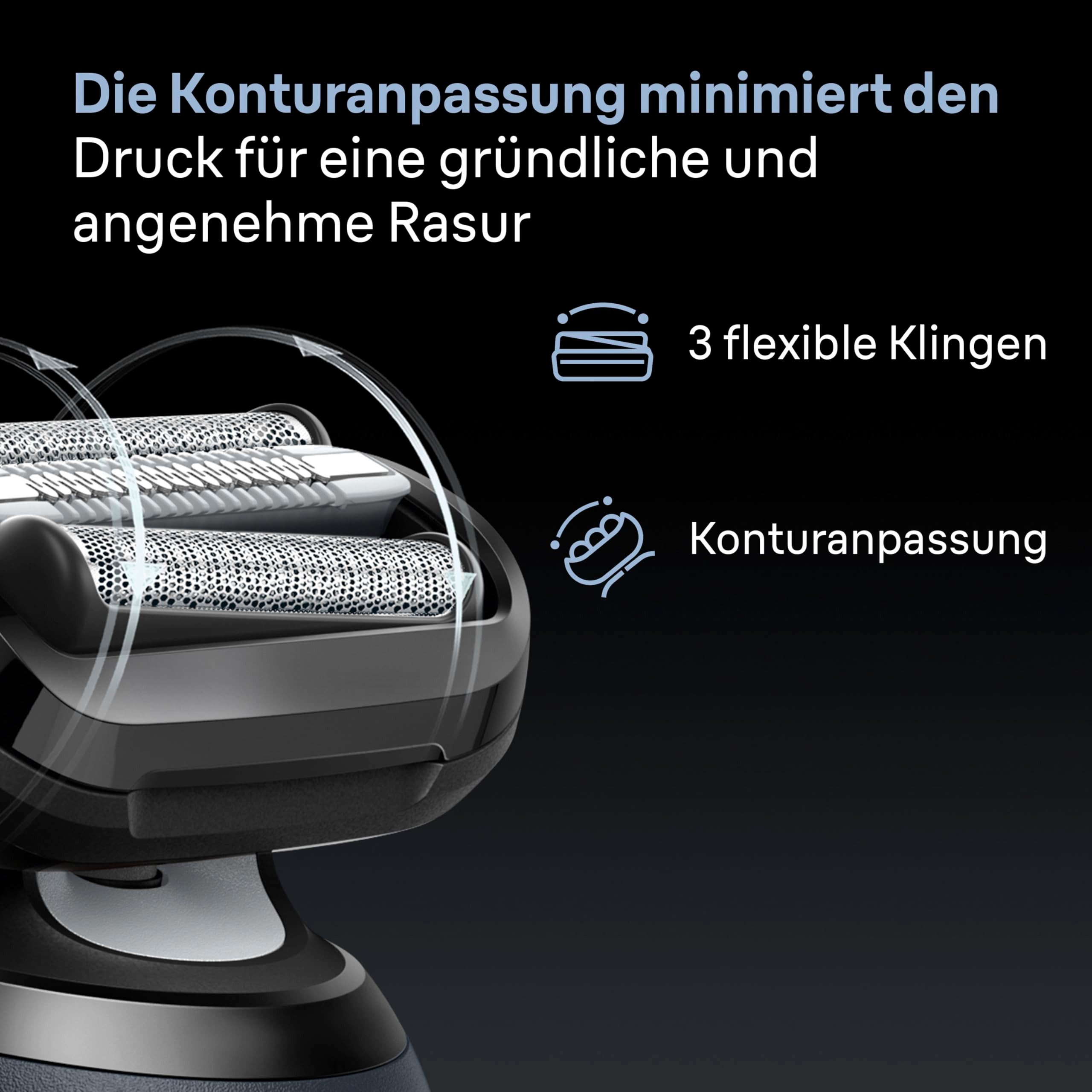 Braun Elektrorasierer 62-S7650CC, Wasserdicht, kabellos, 60 Min. Akku, inklusive Reinigungsstation silberfarben