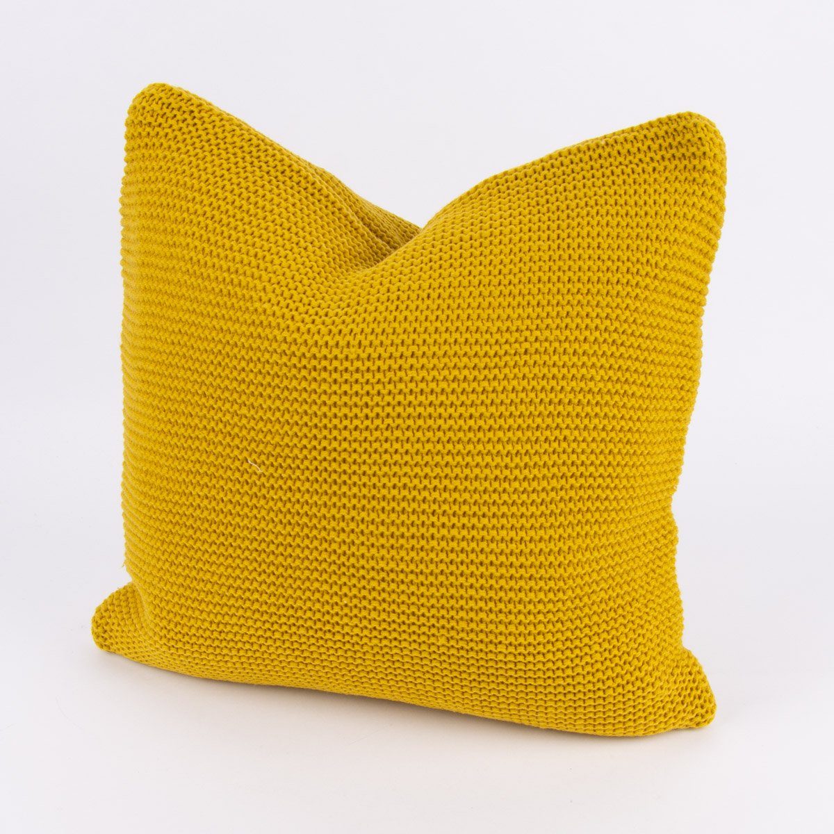 SCHÖNER LEBEN. Dekokissen Kissenhülle Strick einfarbig currygelb 45x45cm günstig online kaufen