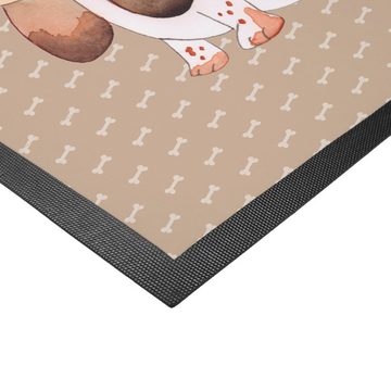 Fußmatte 50 x 75 cm Hund Basset Hound - Hundeglück - Geschenk, lange Ohren, Fu, Mr. & Mrs. Panda, Höhe: 0.3 mm, Herzliches Willkommen