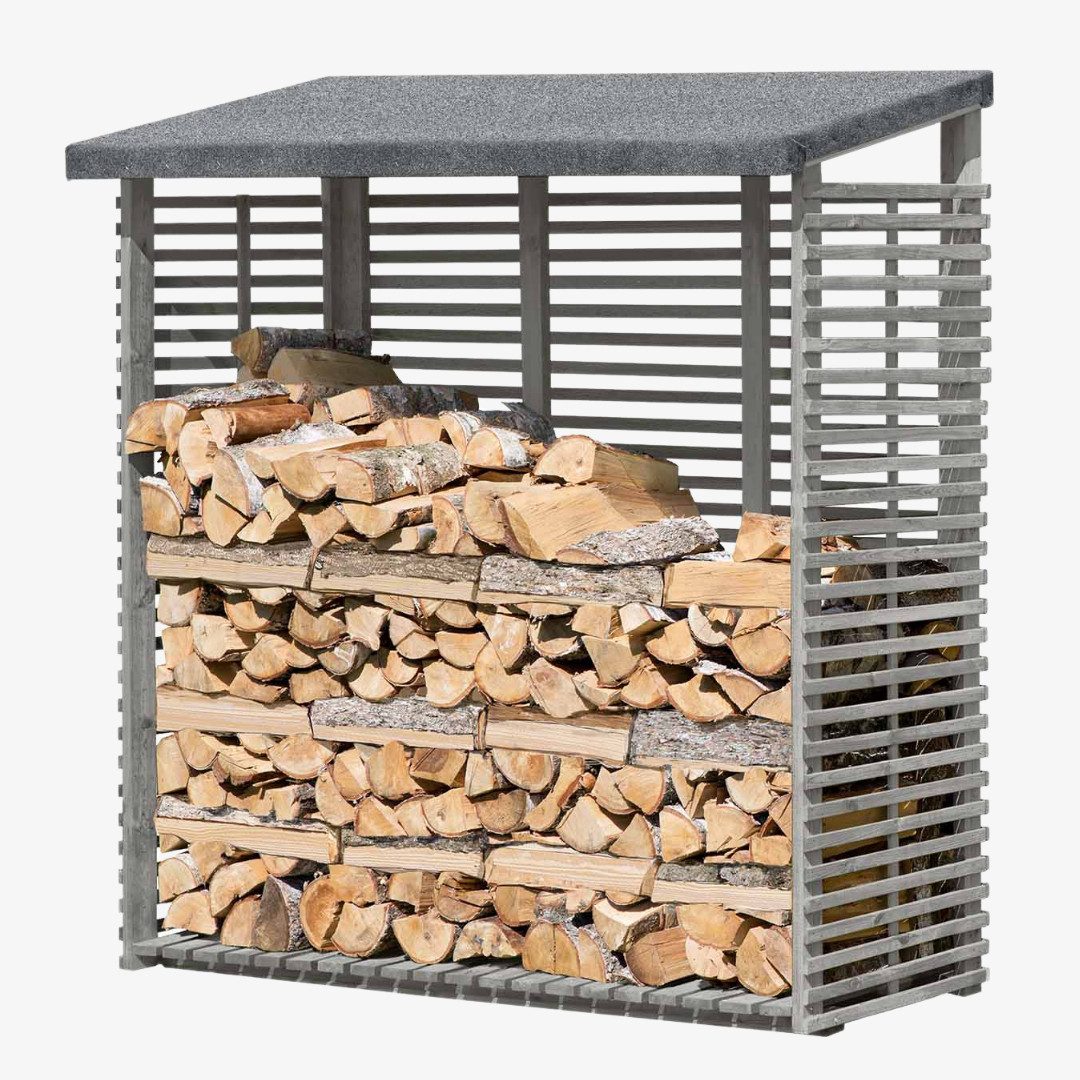 Mega-Holz Kaminholzregal "FLAMMO" S - Brennholzlager aus Kiefernholz, BxTxH:188x69x183 cm, Kesseldruckimprägniert