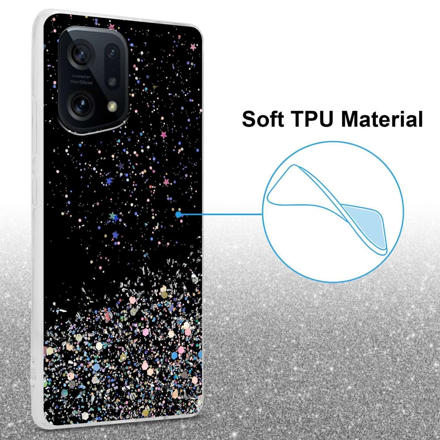 Cadorabo Handyhülle für Oppo FIND X5 Hülle Oppo FIND X5, Flexible TPU Silikon Handy Schutzhülle - Hülle - mit Glitzer
