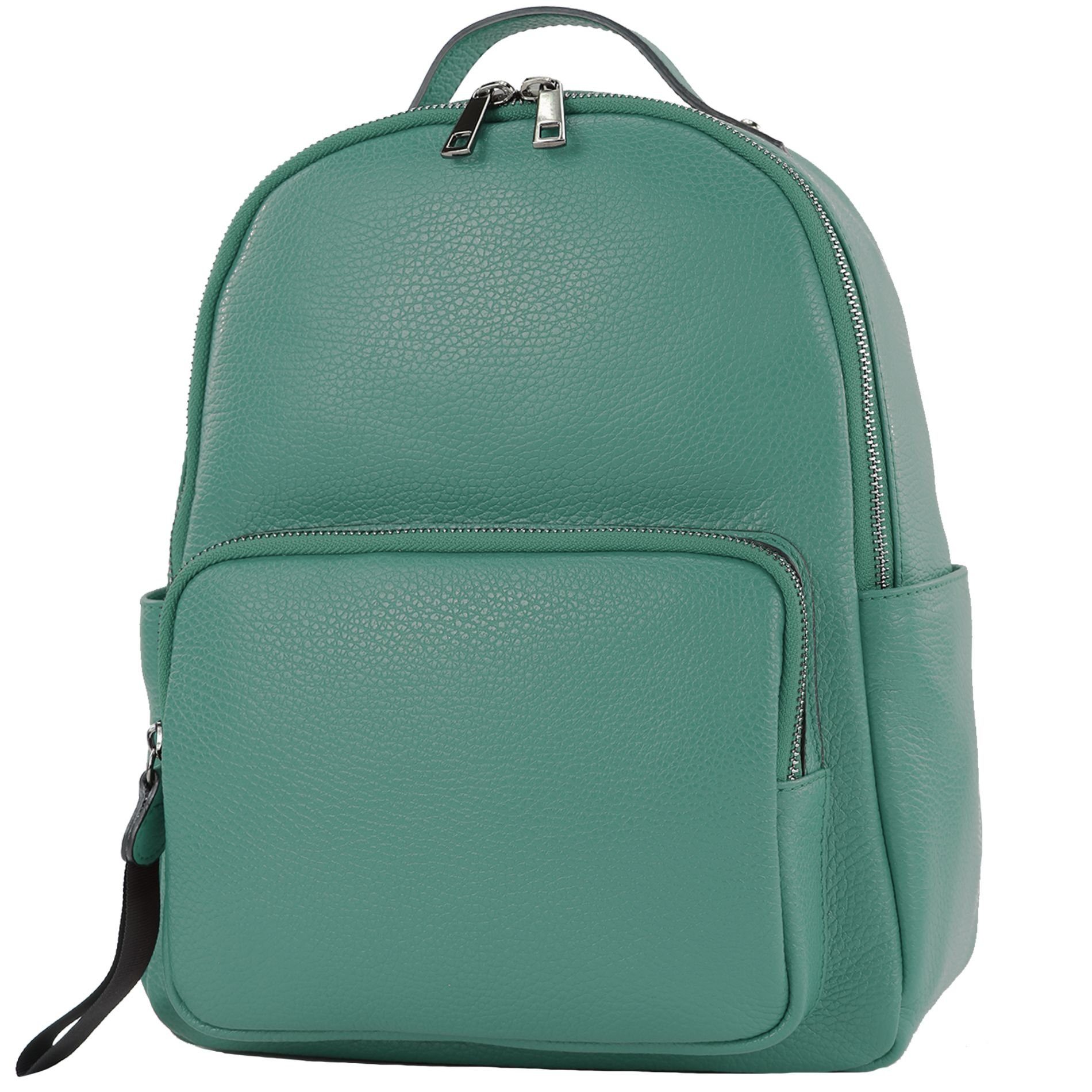 modamoda de Rucksack T234, Echtleder Handmade in Italy Petrol