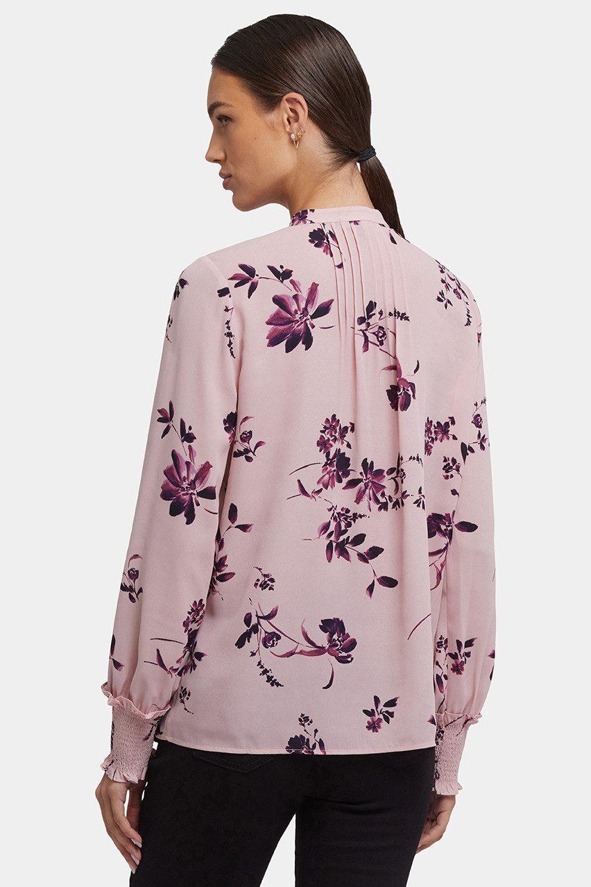NYDJ Blusentop Pleated Peasant Blouse