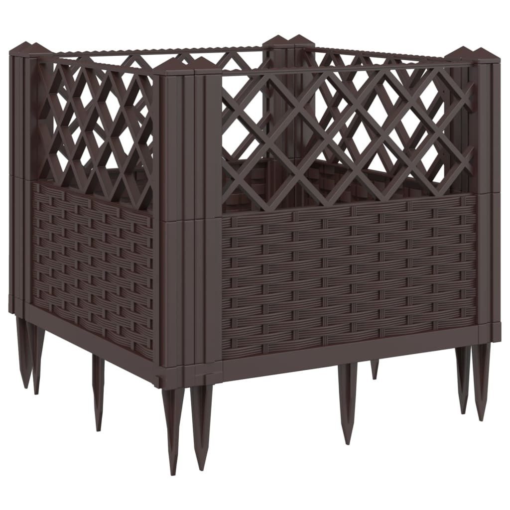 vidaXL Blumentopf Pflanzkasten mit Erdspießen Braun günstig online kaufen