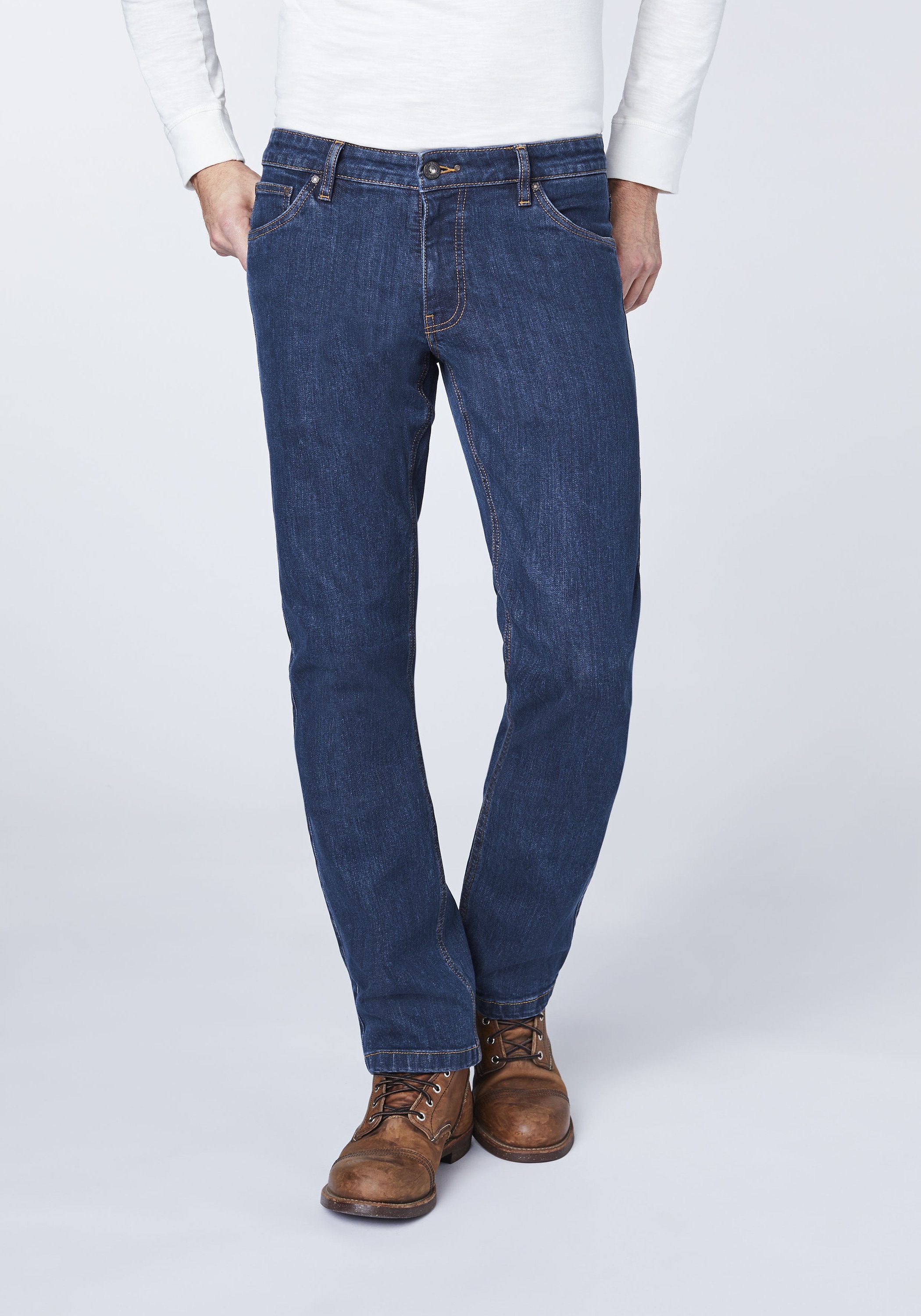 OKLAHOMA PREMIUM DENIM Straight-Jeans in klassischer Waschung (1-tlg)