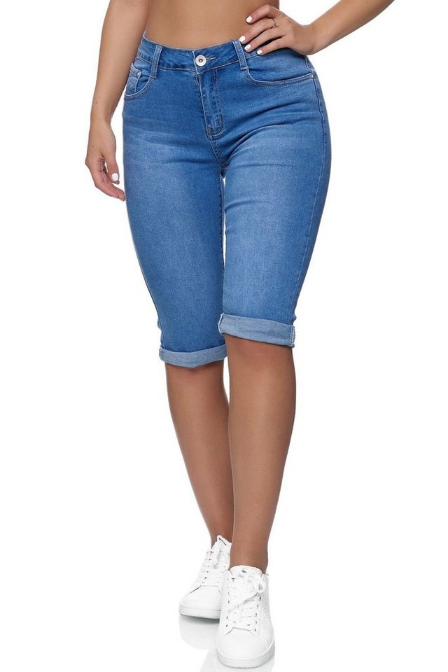 i dodo Jeansshorts »3246« Damen Capri Jeans Shorts Over Size online