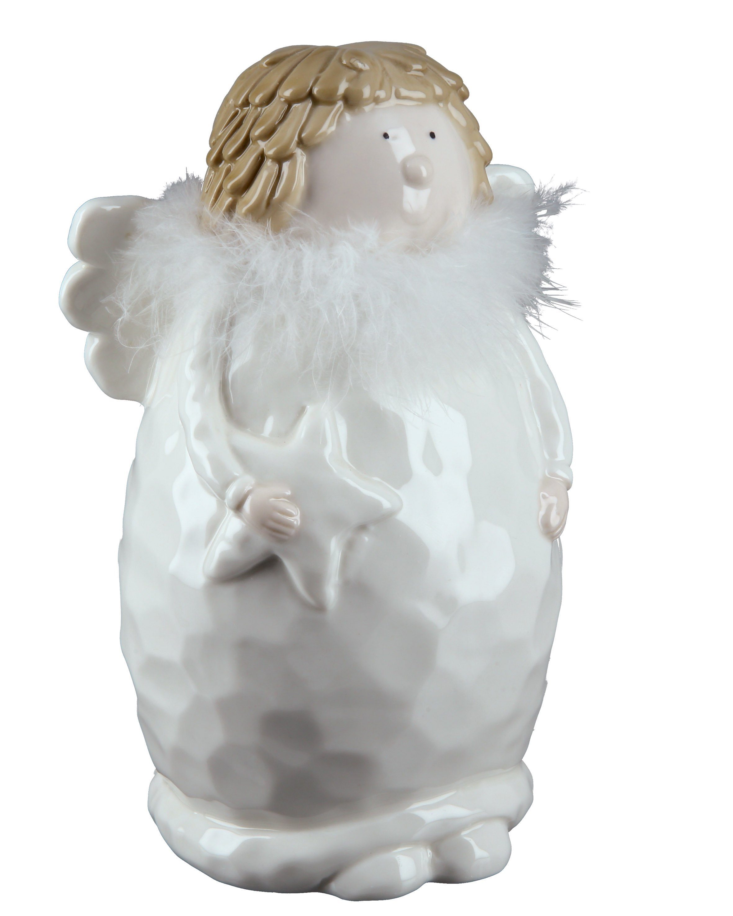 Weihnachtsengel Porzellan-Engel dekojohnson Schutzengel cm 15 Engelfigur