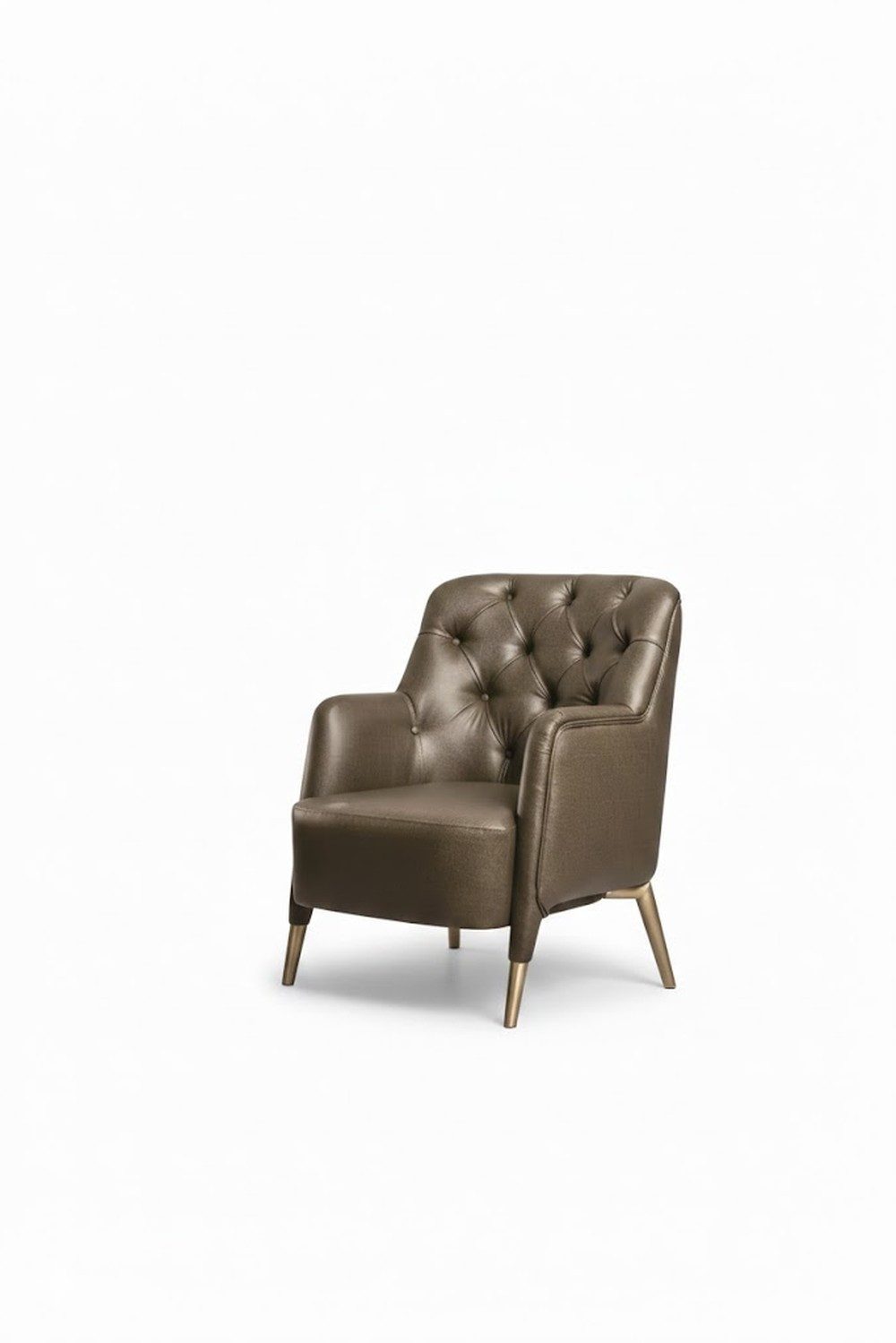Xlmoebel Moderner Bronze-brauner Sessel im minimalistischen Stil aus Leder (1-St), Made in Europa