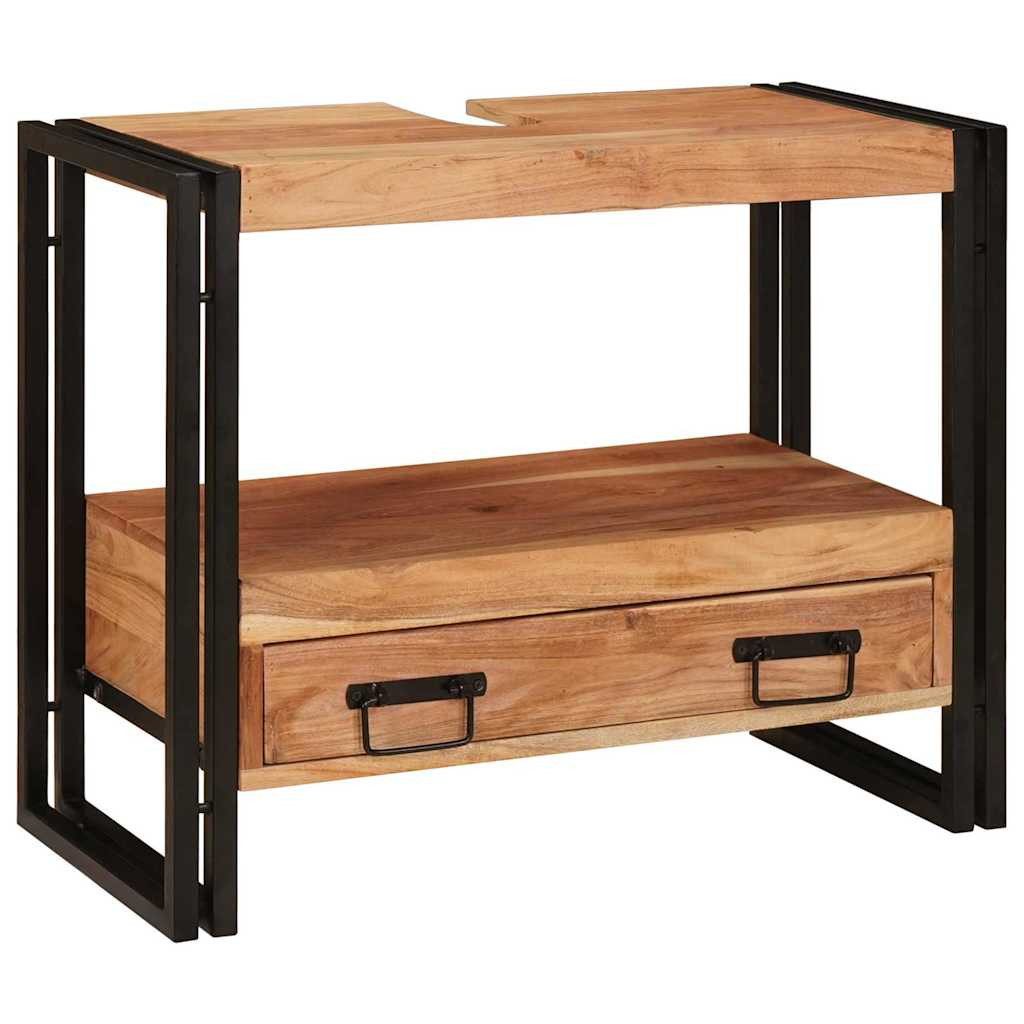 vidaXL Badezimmerspiegelschrank Waschbeckenunterschrank Massives nholz, Eis günstig online kaufen