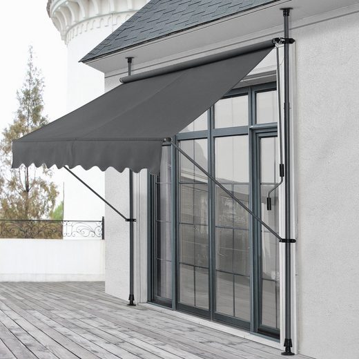 Pro-tec Klemmmarkise Markise »Lindos« 250x120cm grau Sonnenschutz