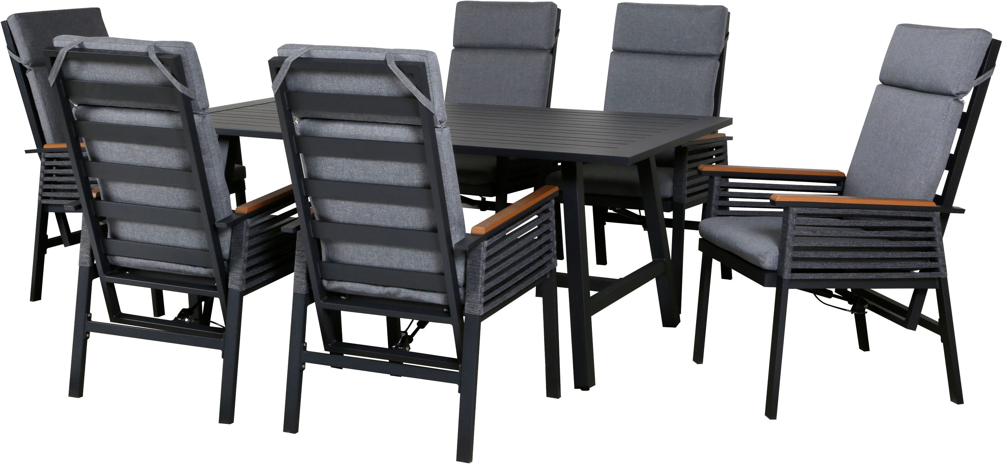 KONIFERA Garten-Essgruppe Edessa Komfort, (Set, 13-tlg., 6x Stuhl mit Rücke günstig online kaufen