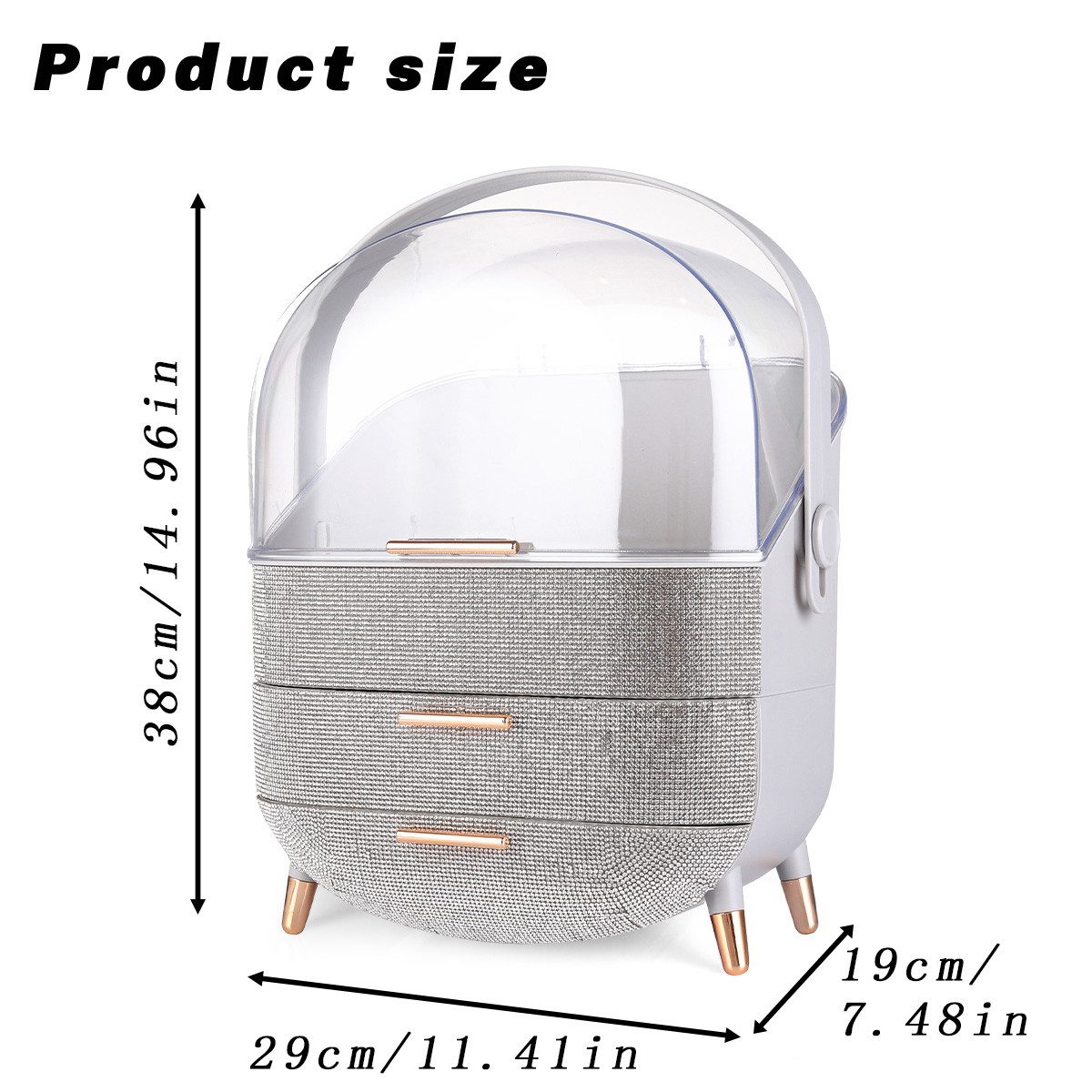ZMH Kosmetikbox Make-Up Organizer Aufbewahrungsbox Schmuck Nagellack Make-up Behälter