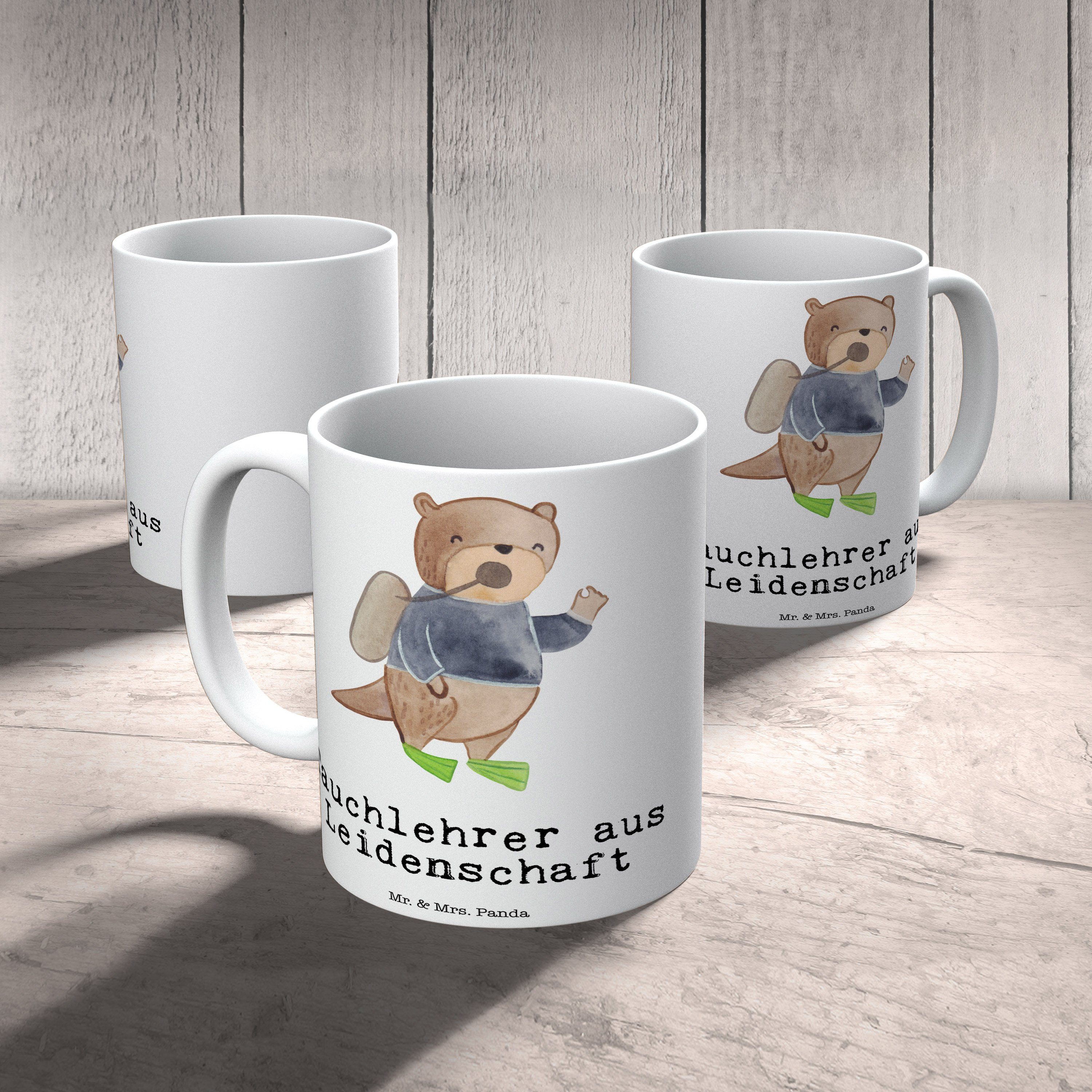 Tauchlehrer Keramik Kaffeetas, Leidenschaft & Mr. - Tasse Weiß Panda Geschenk, Ausbildung, - Mrs. aus