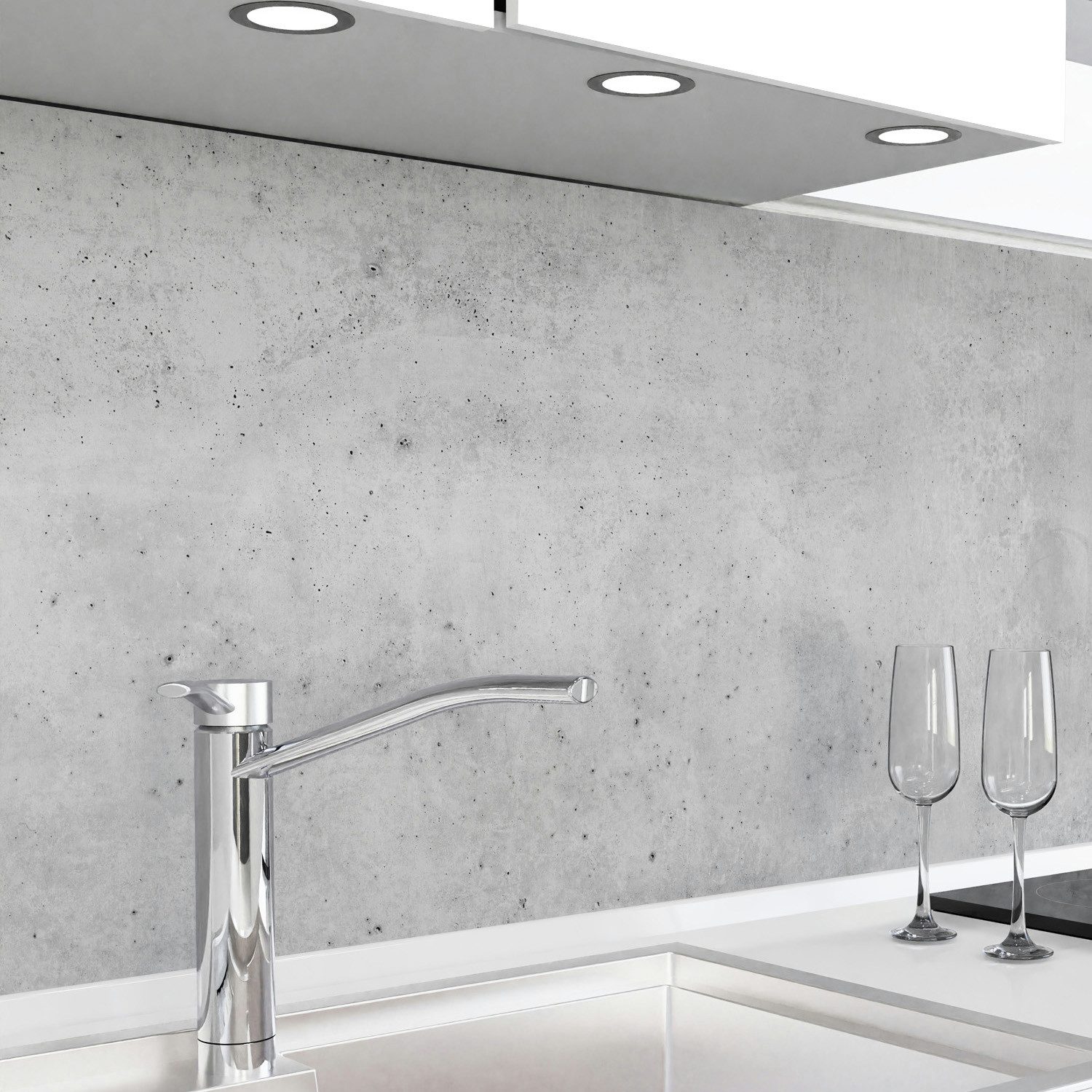 danario Küchenrückwand Folie selbstklebend - Matt - Spritzschutz Küche - versteift & robust