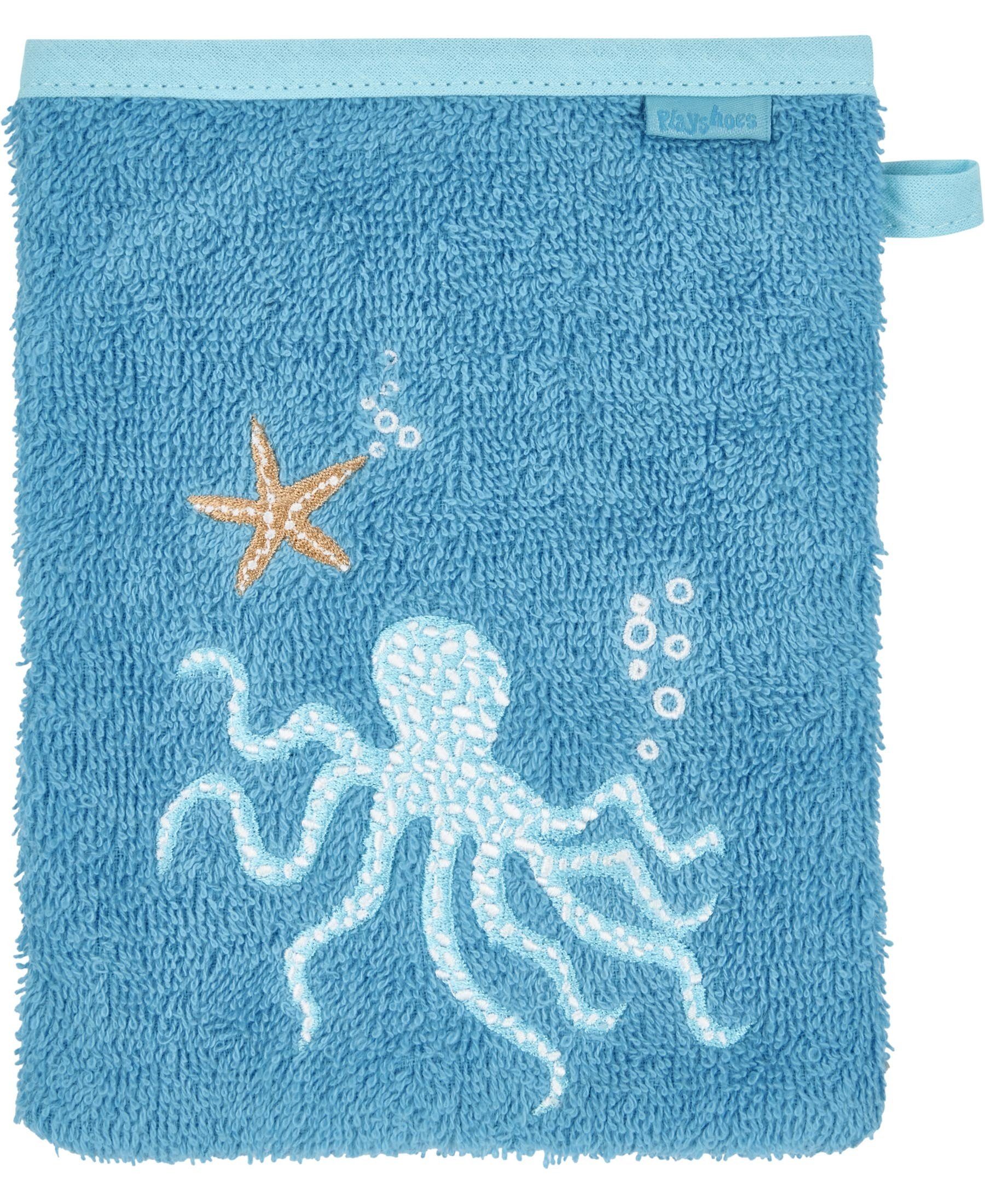 Playshoes Waschhandschuh Frottee-Waschhandschuh Meerestiere