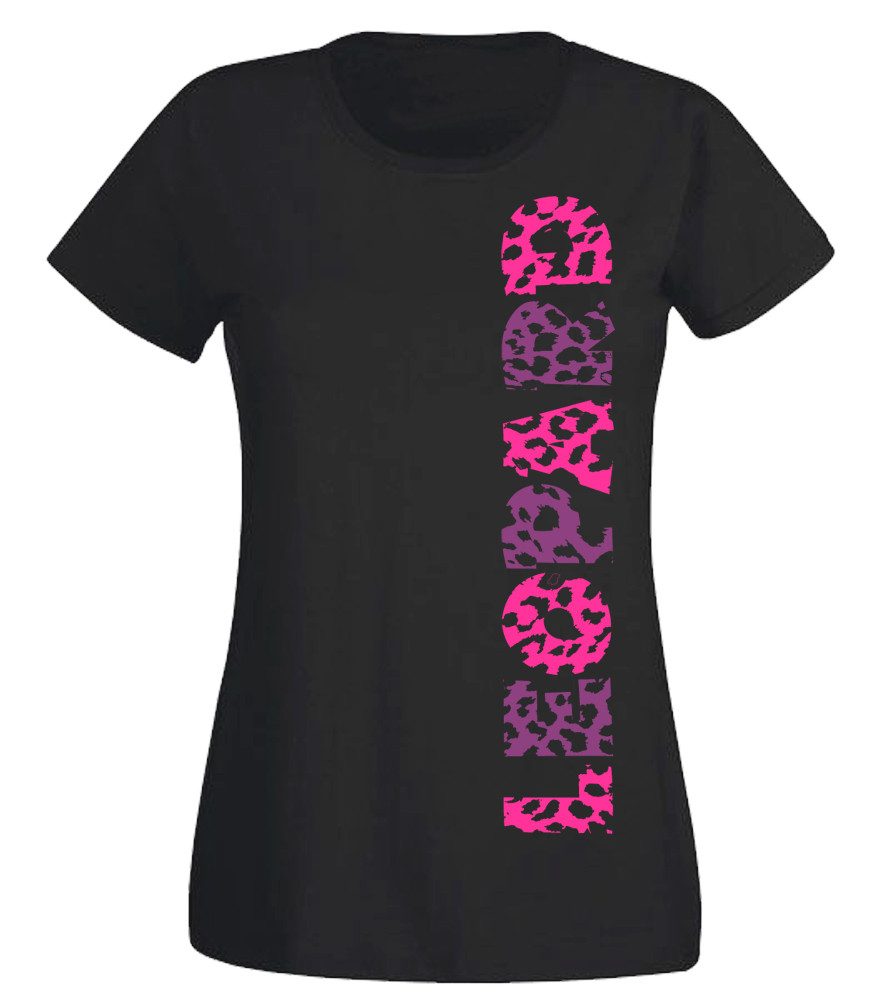 G-graphics T-Shirt Leopard Slim-fit Damen T-Shirt aus unserer Pink-Purple-Collection