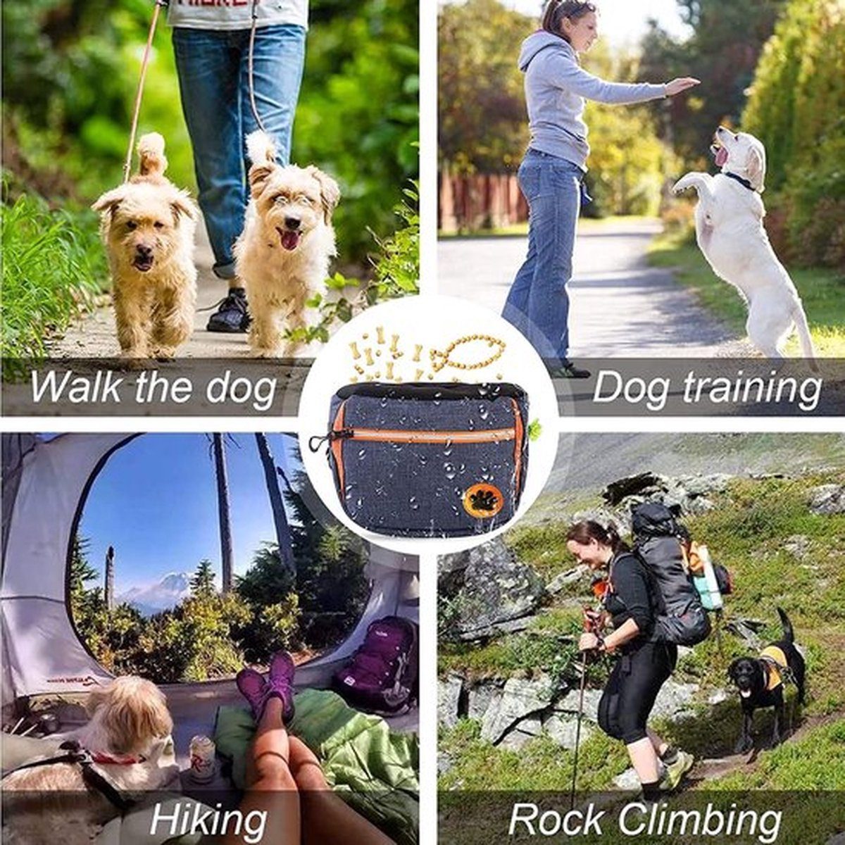 Bag - Trainings-pack BOTC hundetrainings-tasche (Trainingstasche, Sporttasche zu for hundefutter tragen), hundeausrüstung für Dogs schwarz Hundetrainingsset, leicht Reward - - hunde