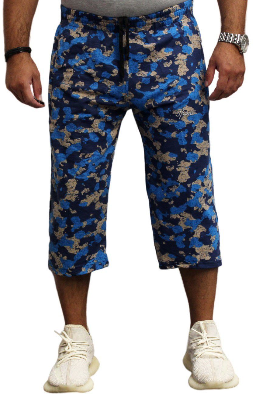 Banco Longbermudas Banco Herren Sommer Lange Short Bermuda Freizeithose CAMOUFLAGE Hellblau