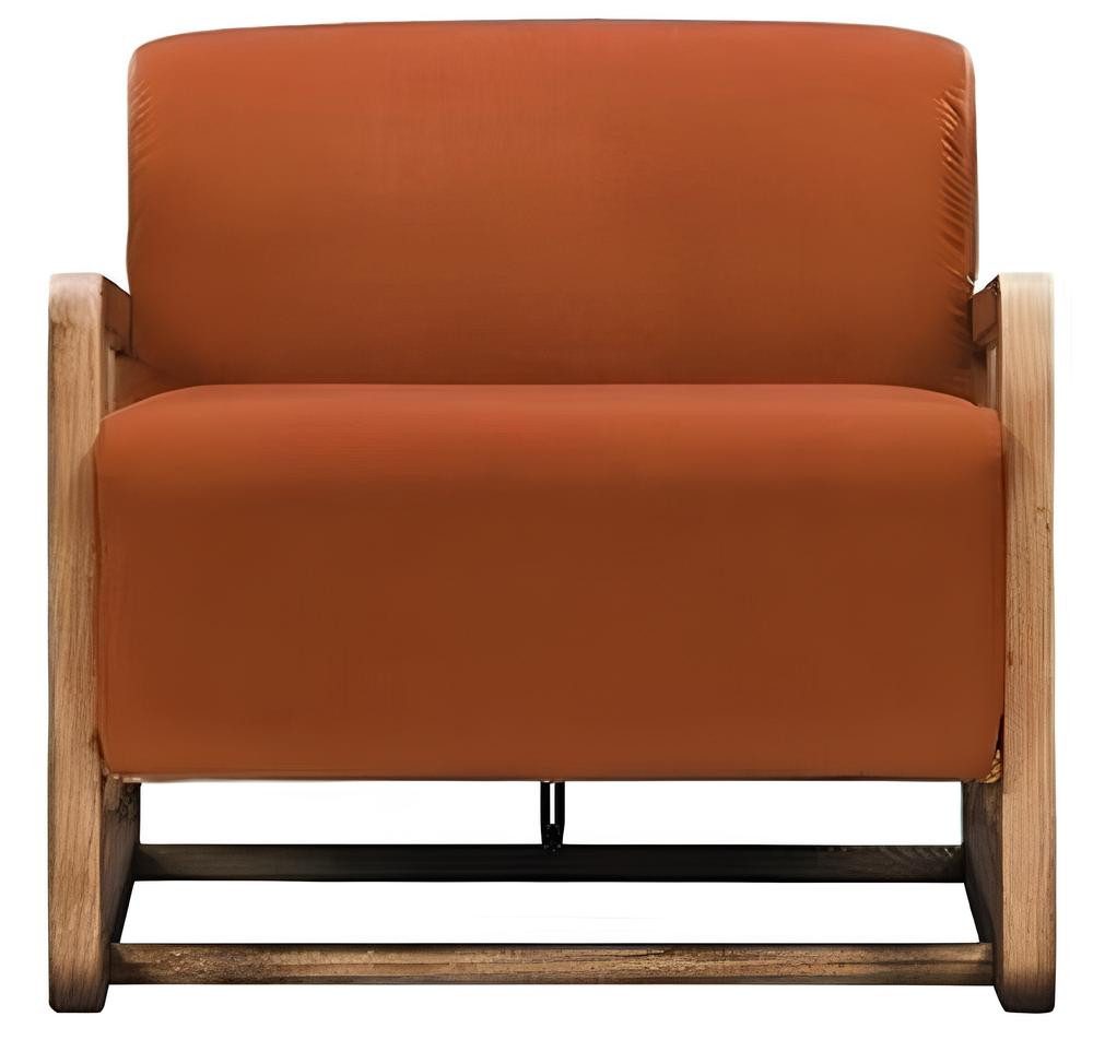 Xlmoebel Loungesessel Moderner Holzsessel in lebhaftem Orange für stilvolles Wohnen (1-St., Sessel), Hergestellt in Europa