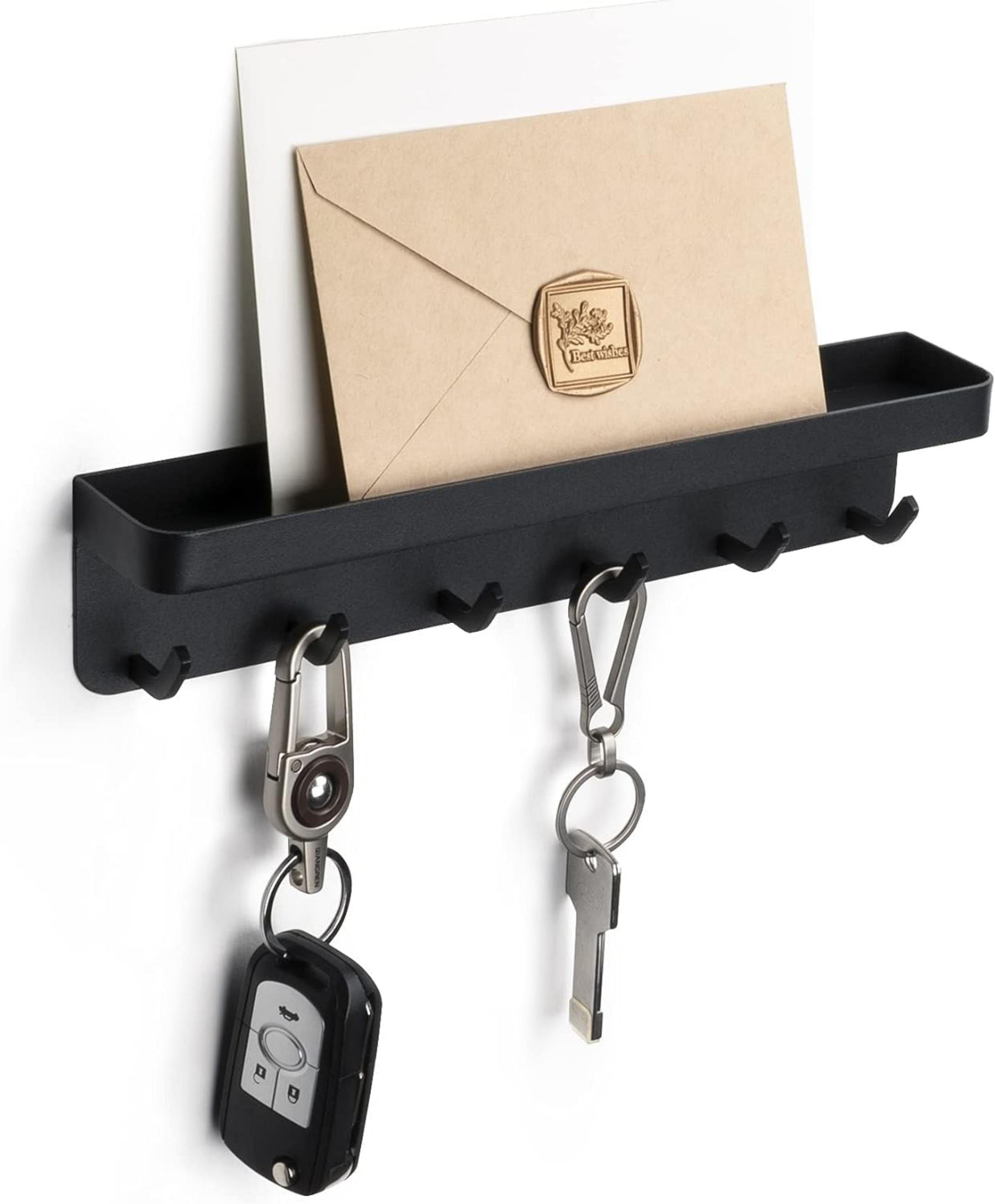 Coonoor Schlüsselbrett Schlüsselhalter mit Ablage Metall Schlüsselbrett ,Aufbewahrungsregal