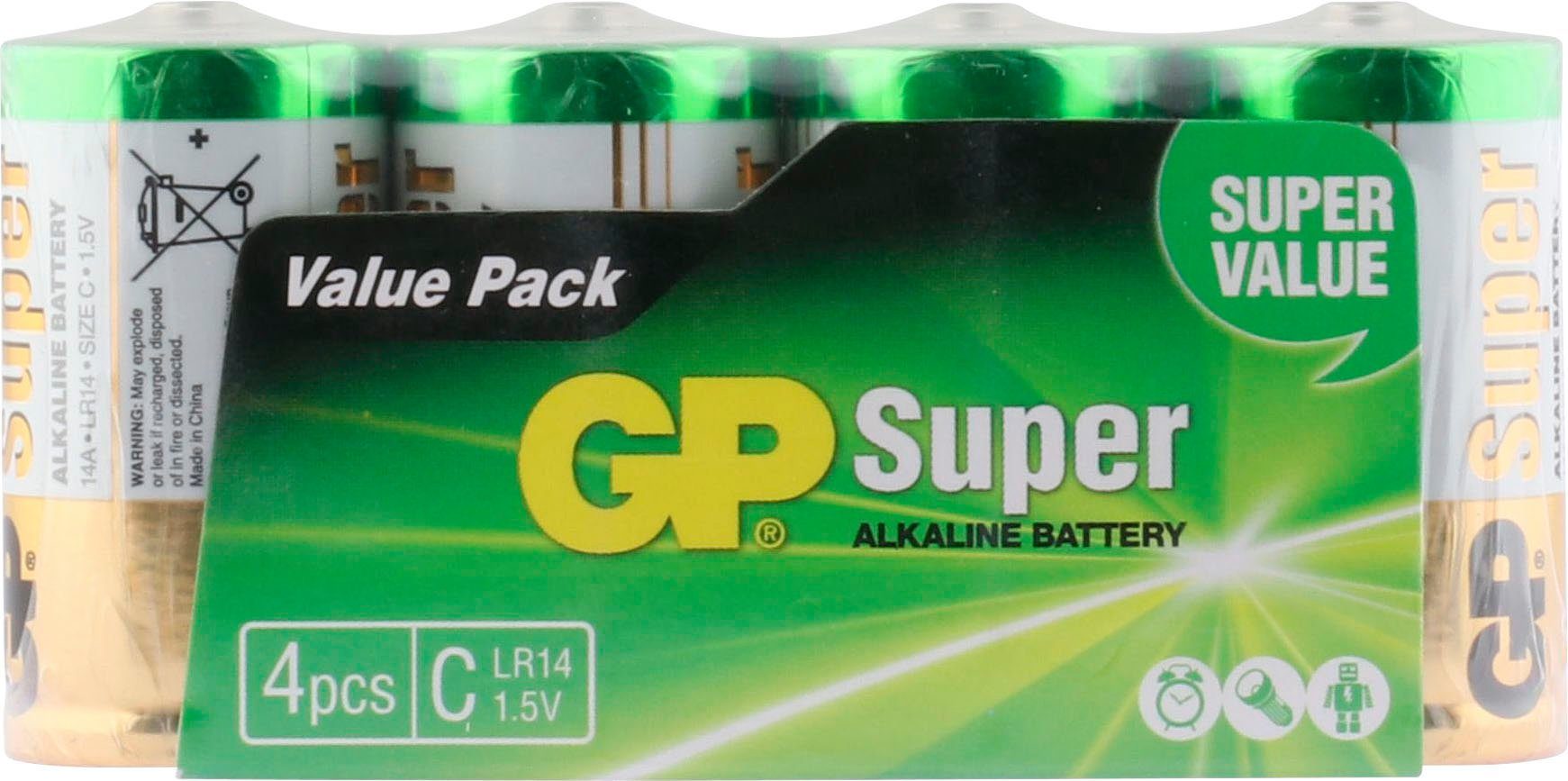 GP Batteries 4er Pack GP14AS4 V, St) (1,5 LR14 4 Batterie
