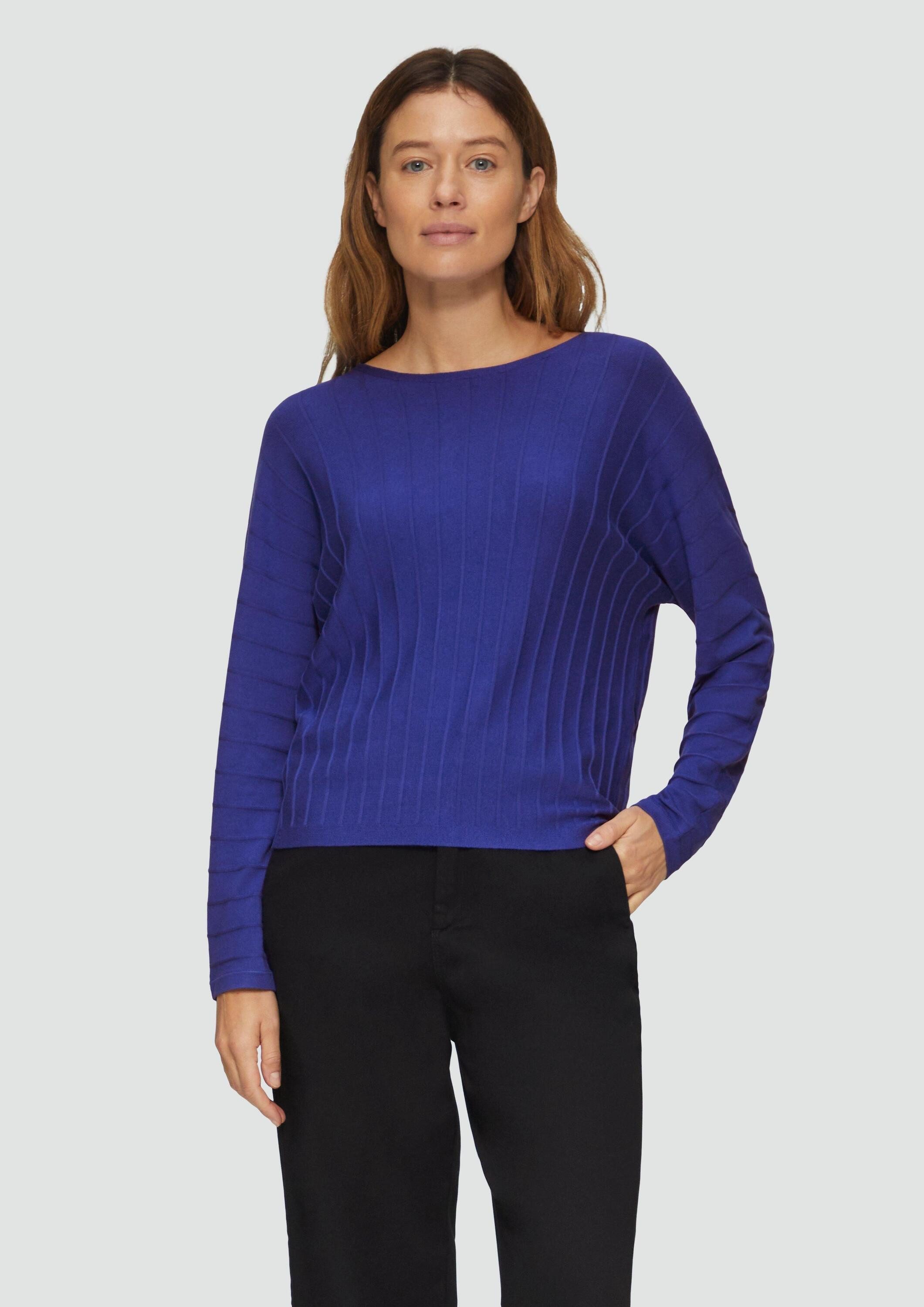 s.Oliver Longpullover Strickpullover Strickpullover mit Fledermausarm und S günstig online kaufen