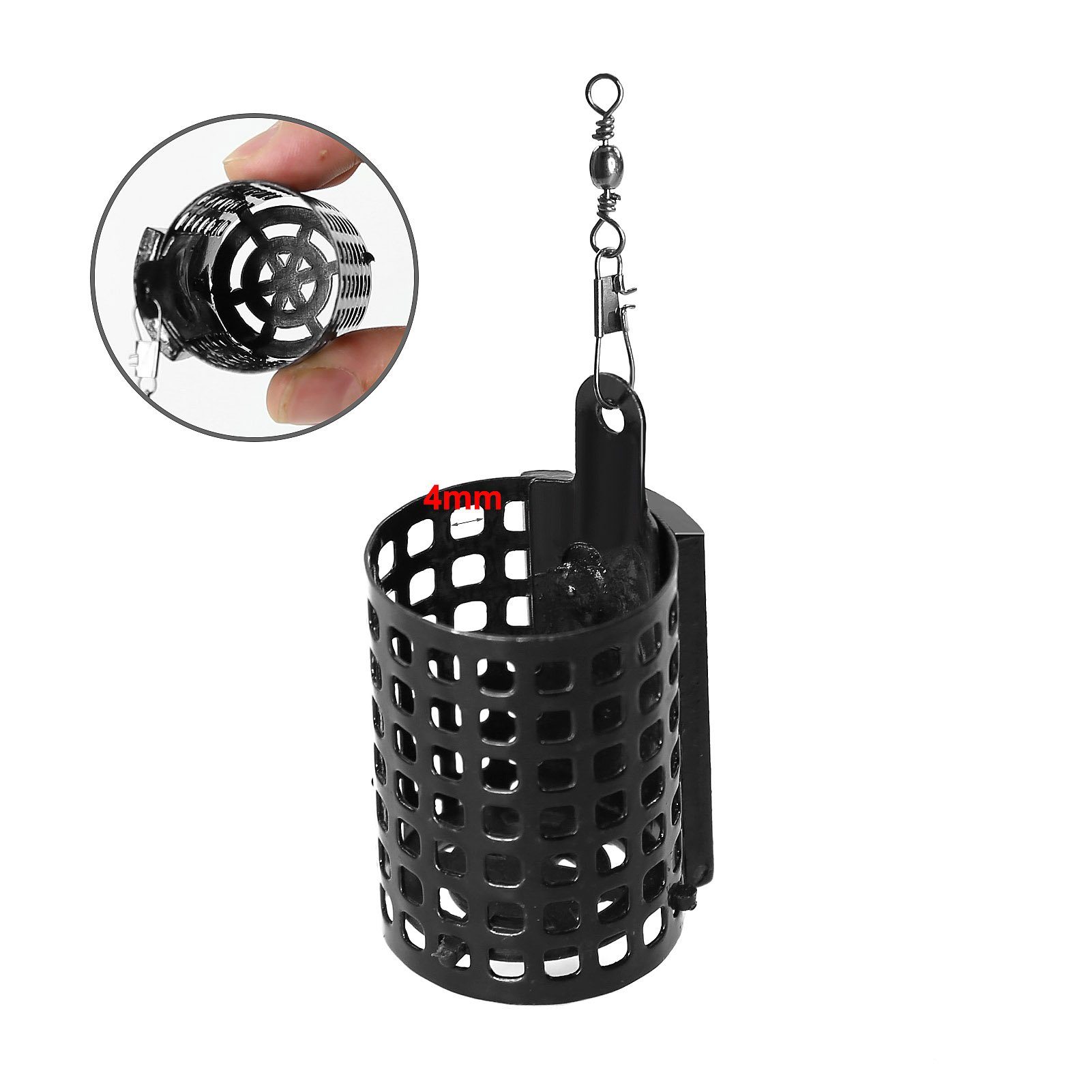 Croch Angelhakenbinder Futterkorb Feeder, Futterkorb Feeder zum Angeln Metallkäfig mit Gewichte und Wirbel Snap