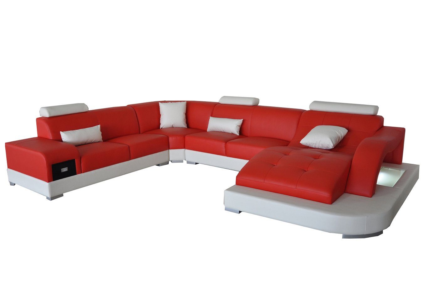 JVmoebel Ecksofa, Leder Eck Sofa Eck Wohnlandschaft Design Modern Couch Sofas UForm