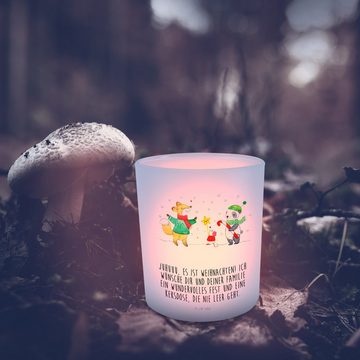 Mr. & Mrs. Panda Windlicht Winter Weihnachtsfreude - Transparent - Geschenk, Weihnachten, Teelic (1 St), Hochwertiges Material