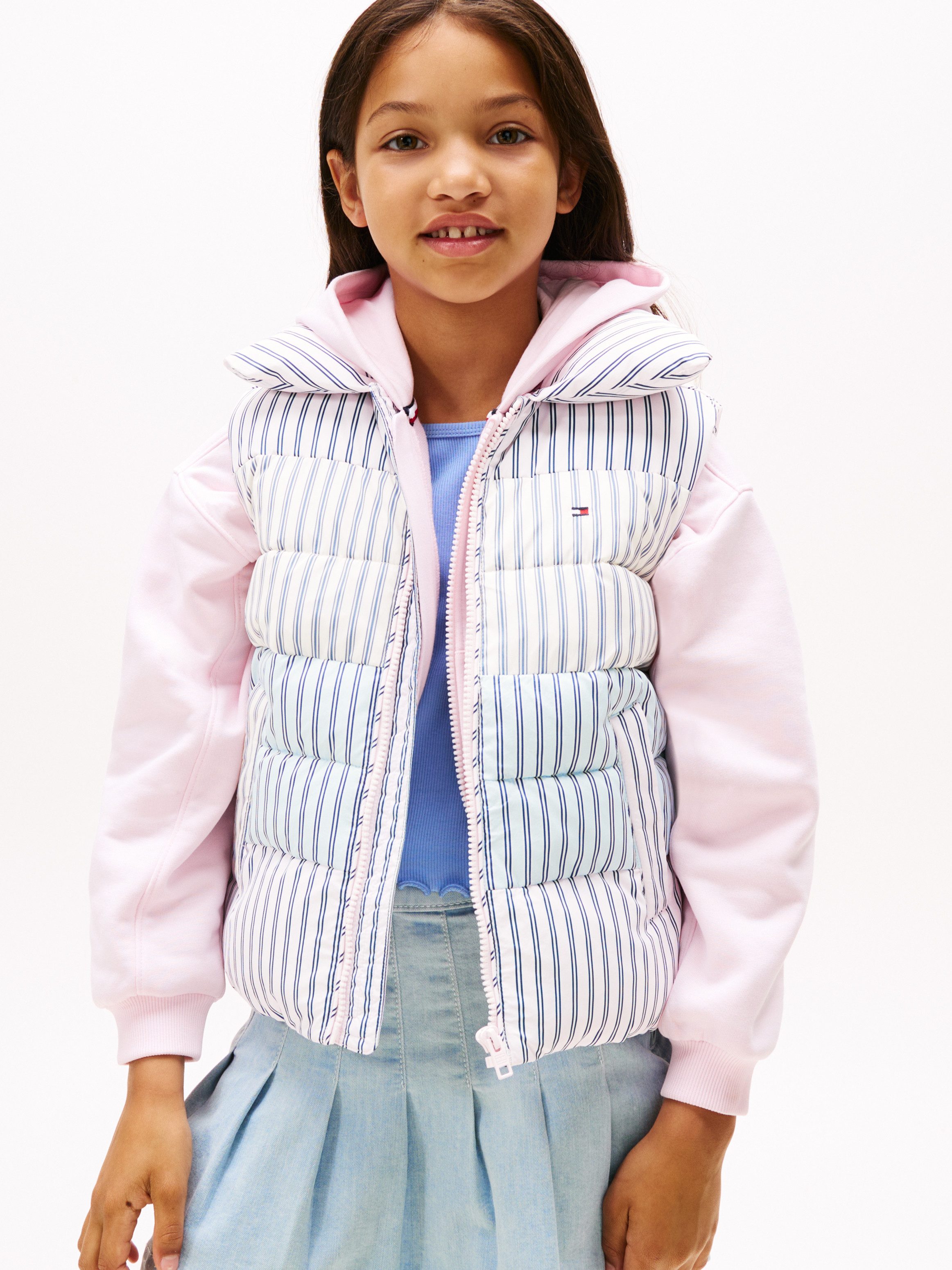 Tommy Hilfiger Steppweste MIX STRIPE VEST für Kinder bis 16 Jahre, cooles Streifen-Design