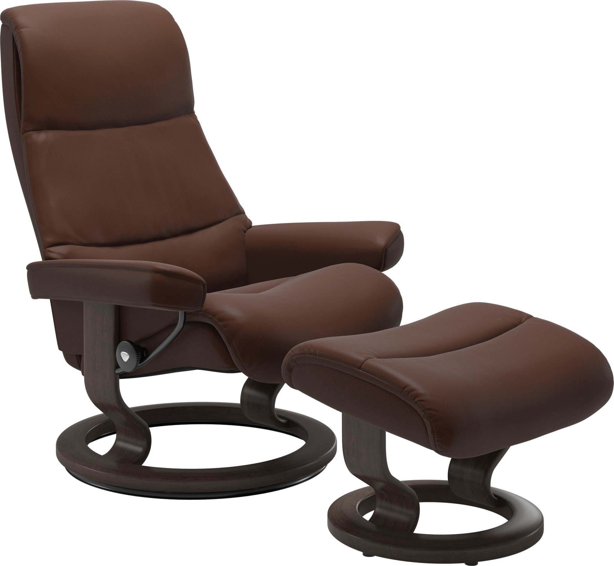 Stressless® Relaxsessel View (Set, Relaxsessel mit Hocker), mit Classic Base, Größe S,Gestell Wenge | Funktionssessel