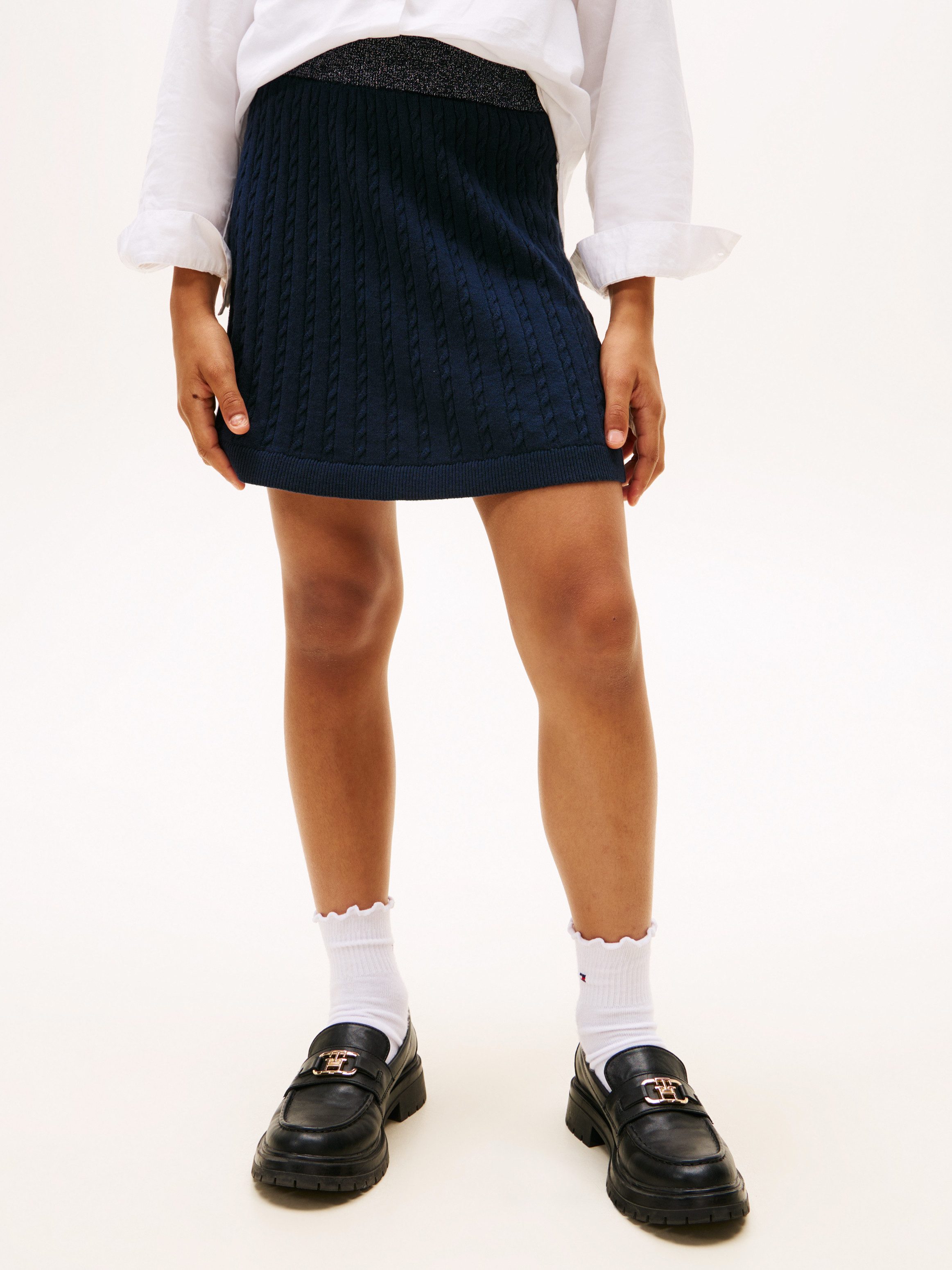 Tommy Hilfiger Strickrock MINI CABLE SKIRT Regular fit, für Kinder bis 16 Jahre