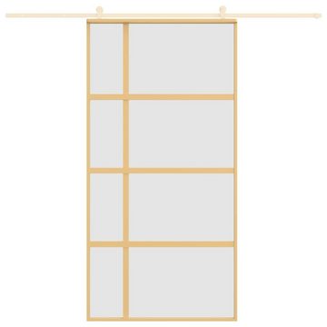 vidaXL Zimmertür Schiebetür Golden 102,5x205 cm Matt ESG-Glas und Aluminium Zimmertür I