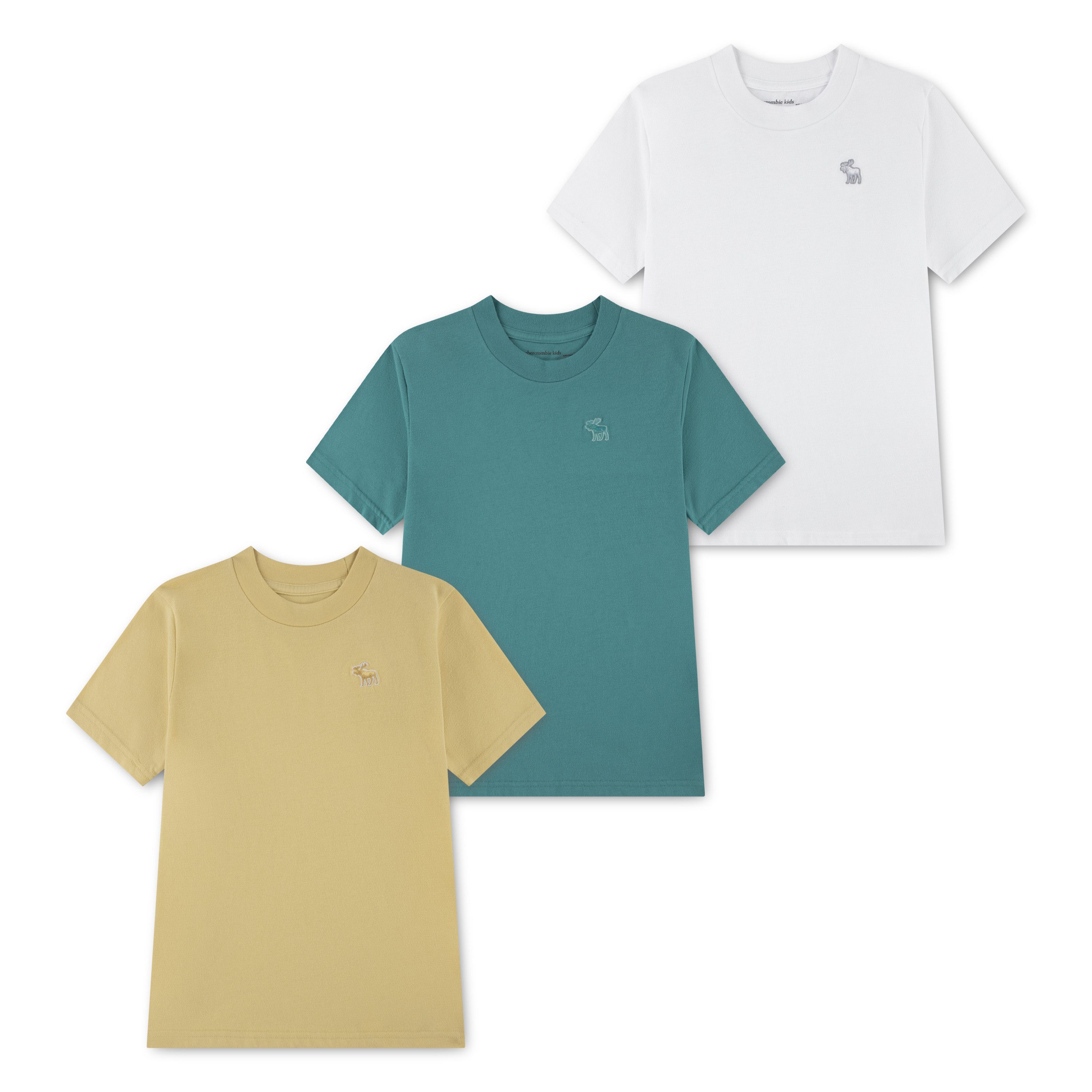 Abercrombie Kids T-Shirt (Packung, 3-tlg., 3er) Gesticktes Markenlogo
