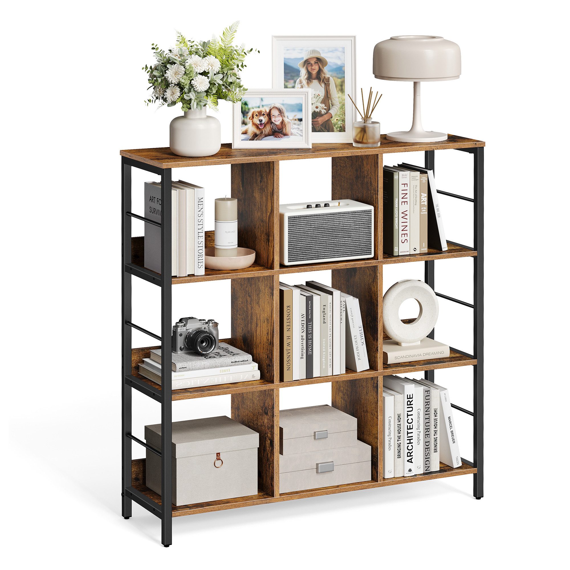 VASAGLE Bücherregal Aufbewahrungsregal, Standregal mit 6/8/9 Fächern günstig online kaufen