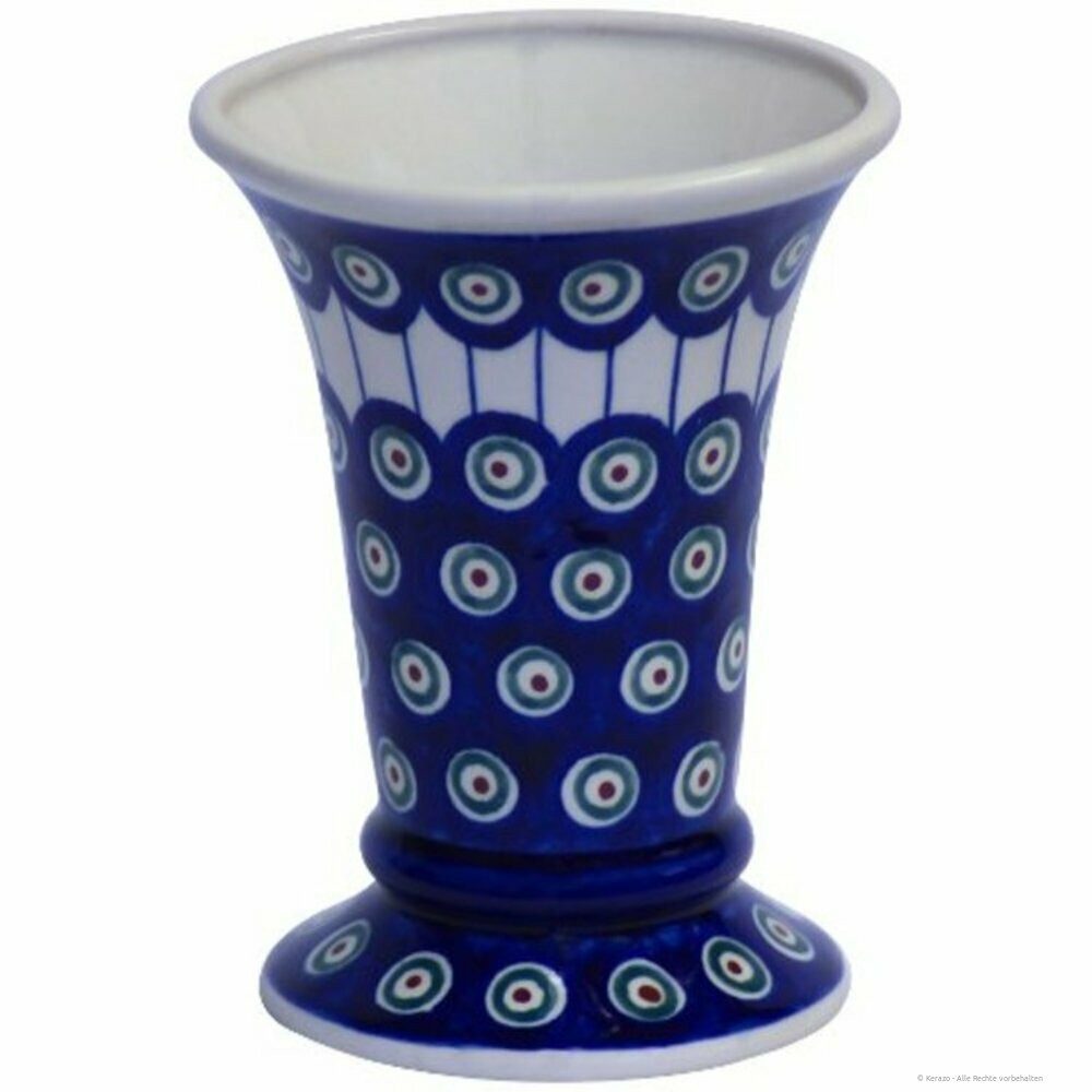 Bunzlauer Keramik Tischvase Bunzlauer Keramik 500ml Vase „Johanna“ 15,6 cm – Blumenvase, Dekor 8