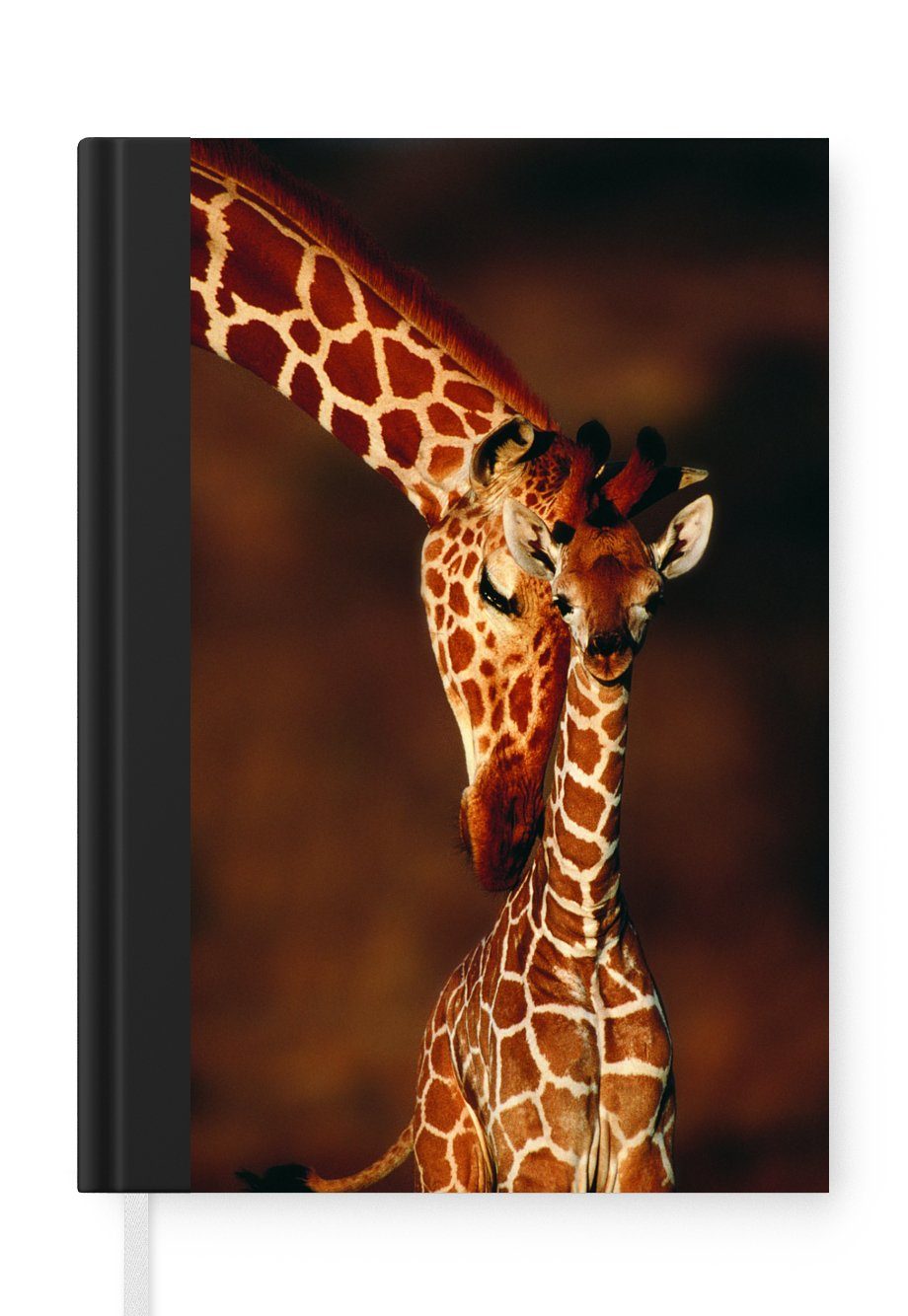 MuchoWow Notizbuch Giraffe - Kalb - Porträt, Journal, Merkzettel, Tagebuch, Notizheft, A5, 98 Seiten, Haushaltsbuch