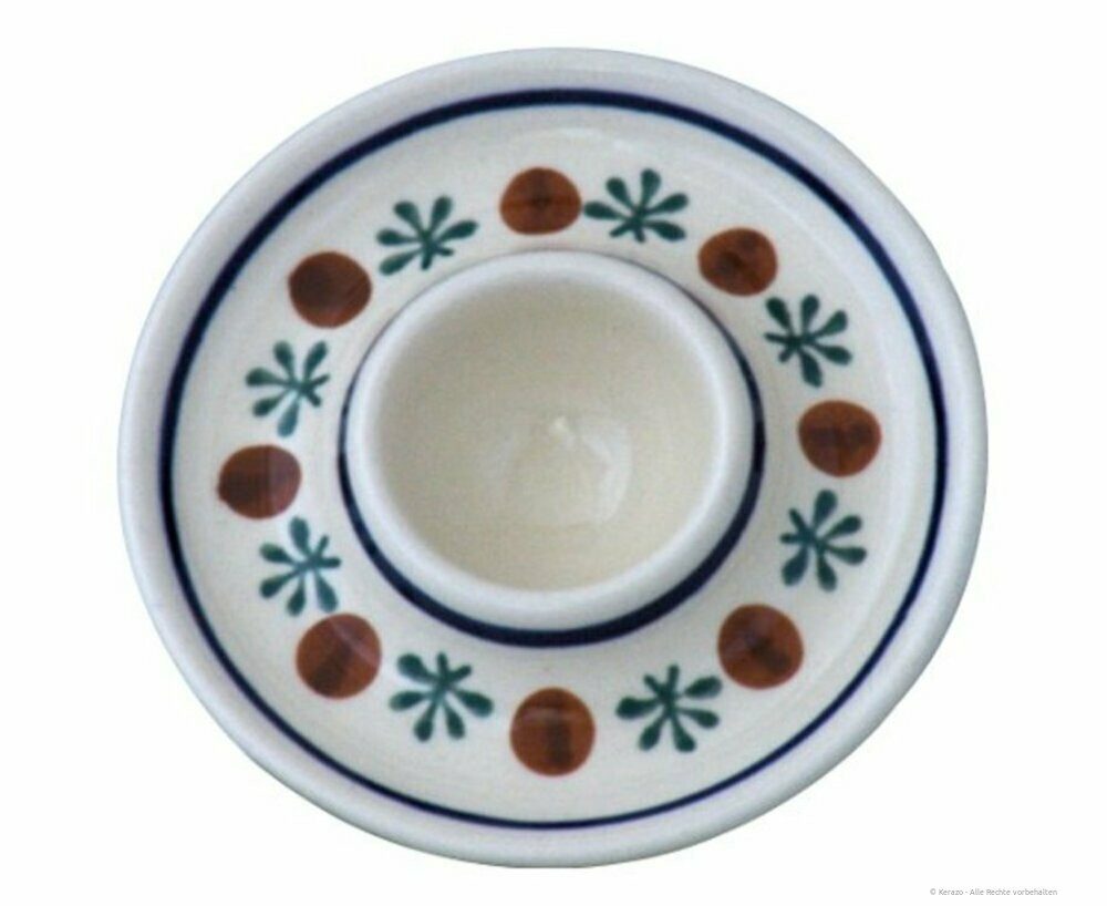 Bunzlauer Keramik Eierbecher Bunzlauer Keramik Eierbecher klassisch flach Ø11,2cm x H2,0cm Dekor 41