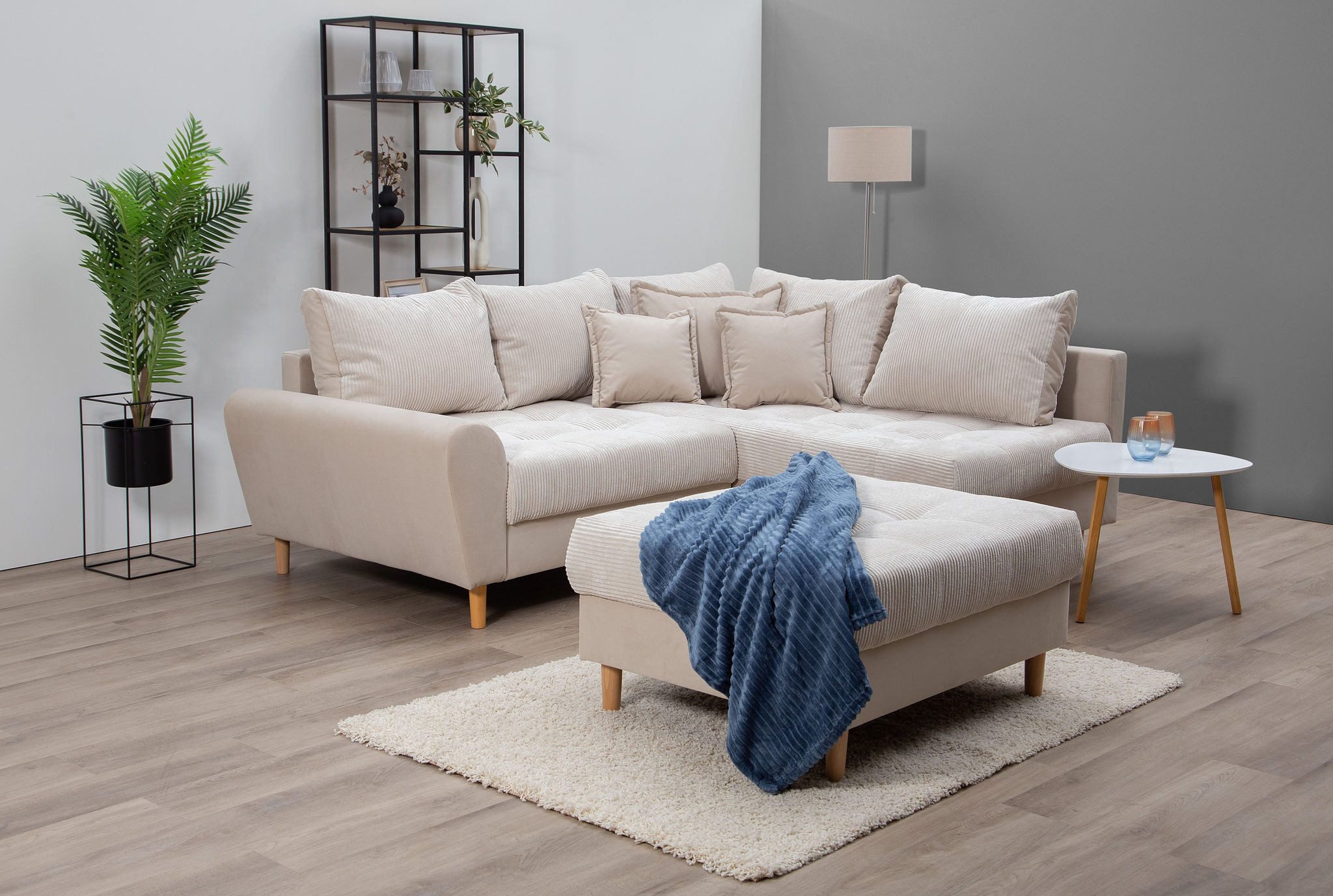 Home affaire Ecksofa "Rice L-Form inkl. Hocker", (Set, mit Hocker), mit Bon günstig online kaufen