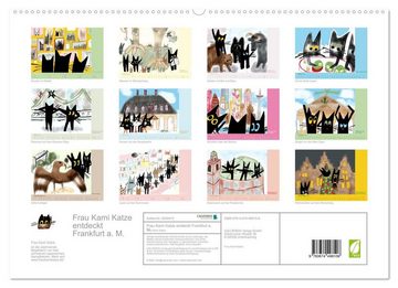 CALVENDO Wandkalender Frau Kami Katze entdeckt Frankfurt am Main (Premium, hochwertiger DIN A2 Wandkalender 2023, Kunstdruck in Hochglanz)