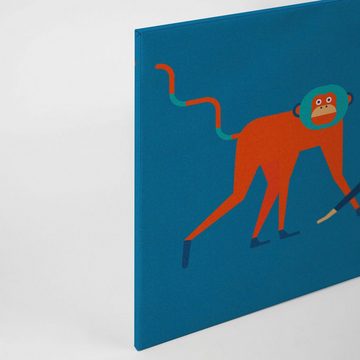 A.S. Création Leinwandbild monkey business, Tiere (1 St), Keilrahmen Bild Kunst Affen Bunt