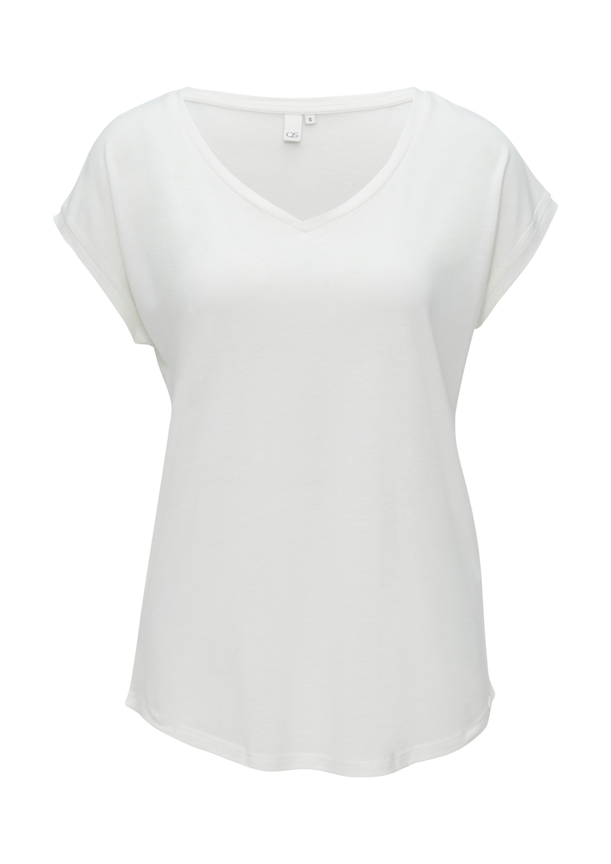 QS Kurzarmshirt T-Shirt Locker geschnittenes T-Shirt im Modalmix günstig online kaufen