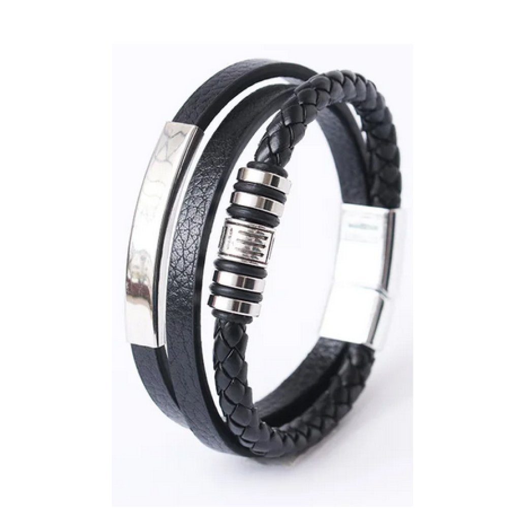 Ware aus aller Welt Lederarmband Leder Armband Herrenarmband aus Leder mit Magnetverschluss